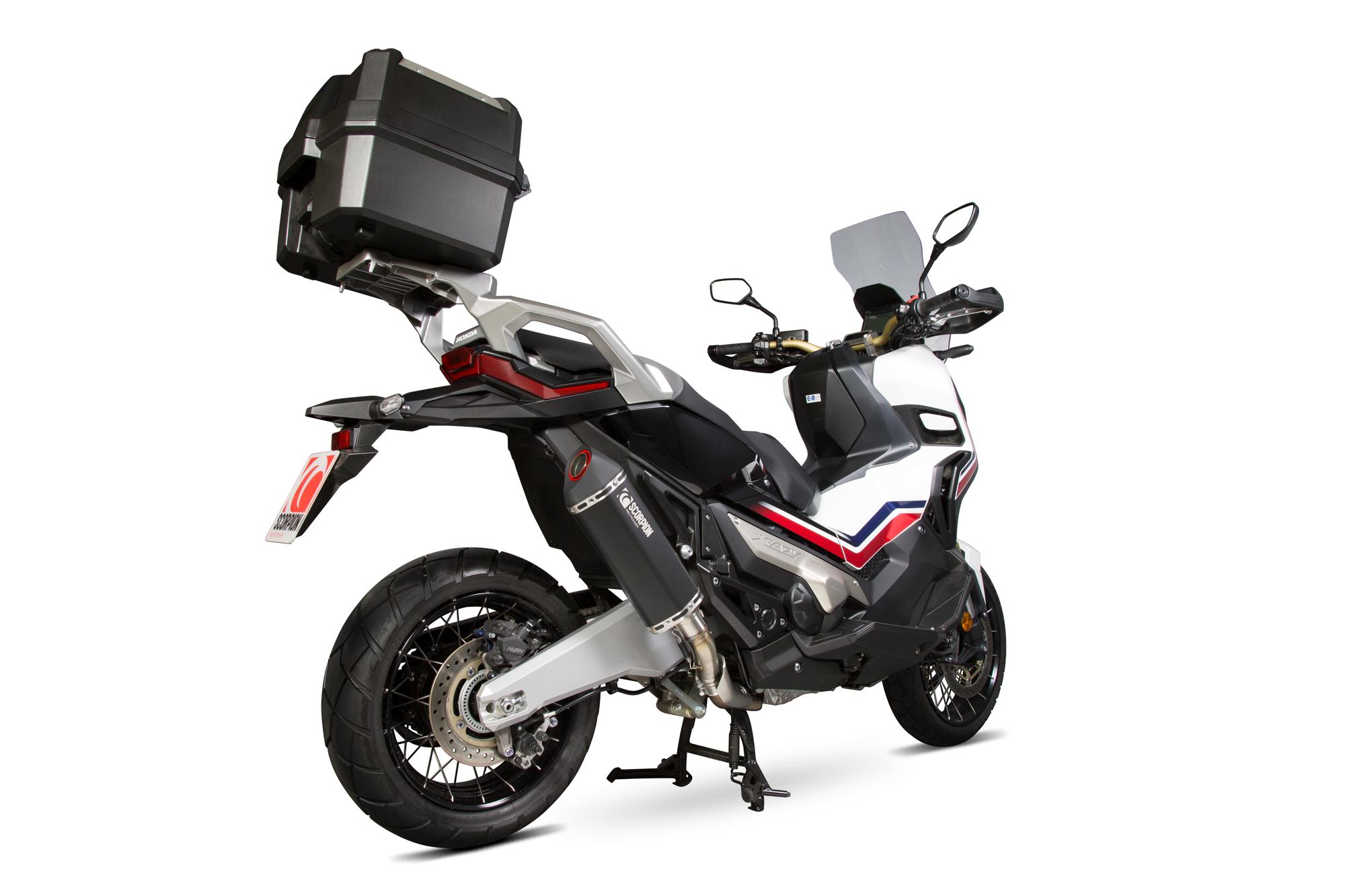 RHA178BCER - Scorpion Serket Parallel Black Ceramic Oval Exhaust - Honda X-ADV 750 2017 - 2018