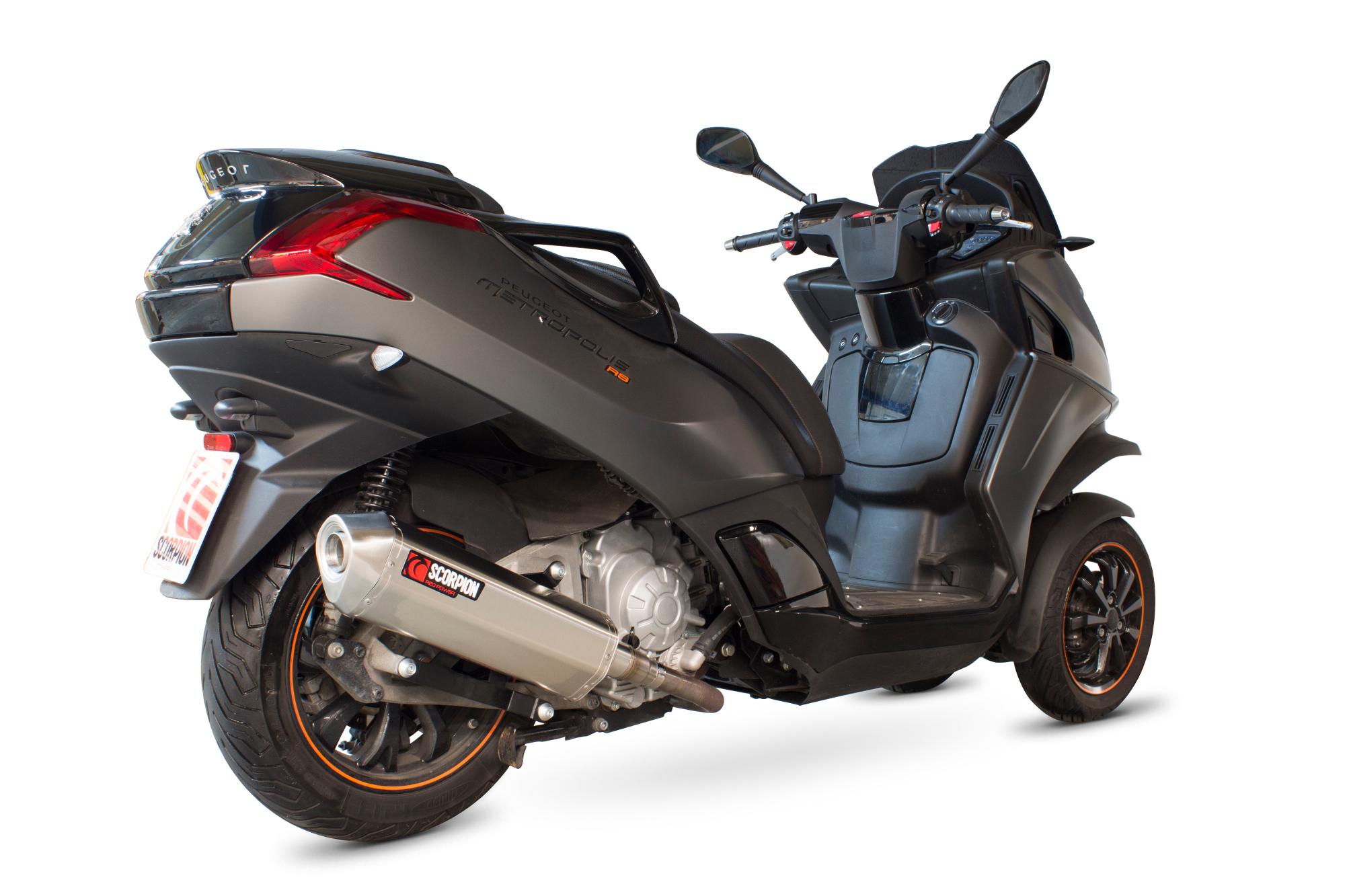 RPG102SEO - Scorpion Serket Parallel Stainless Steel Exhaust - Peugeot Metropolis 400 - 2013 - 2017