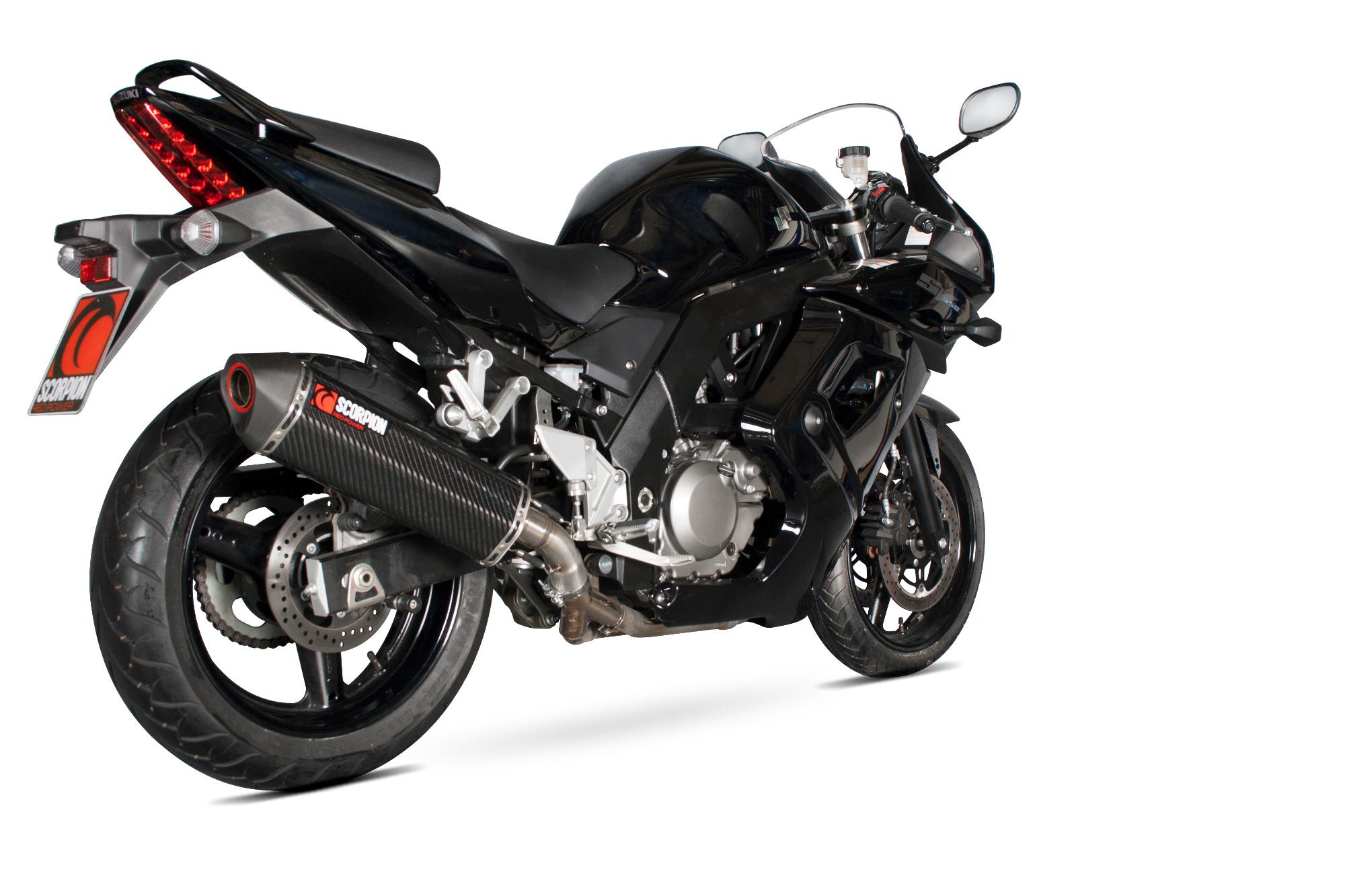 Scorpion Exhausts Red Rsi84ceo - Scorpion Serket Parallel Carbon Oval Exhaust - Suzuki Sv 650 2004 - 2015