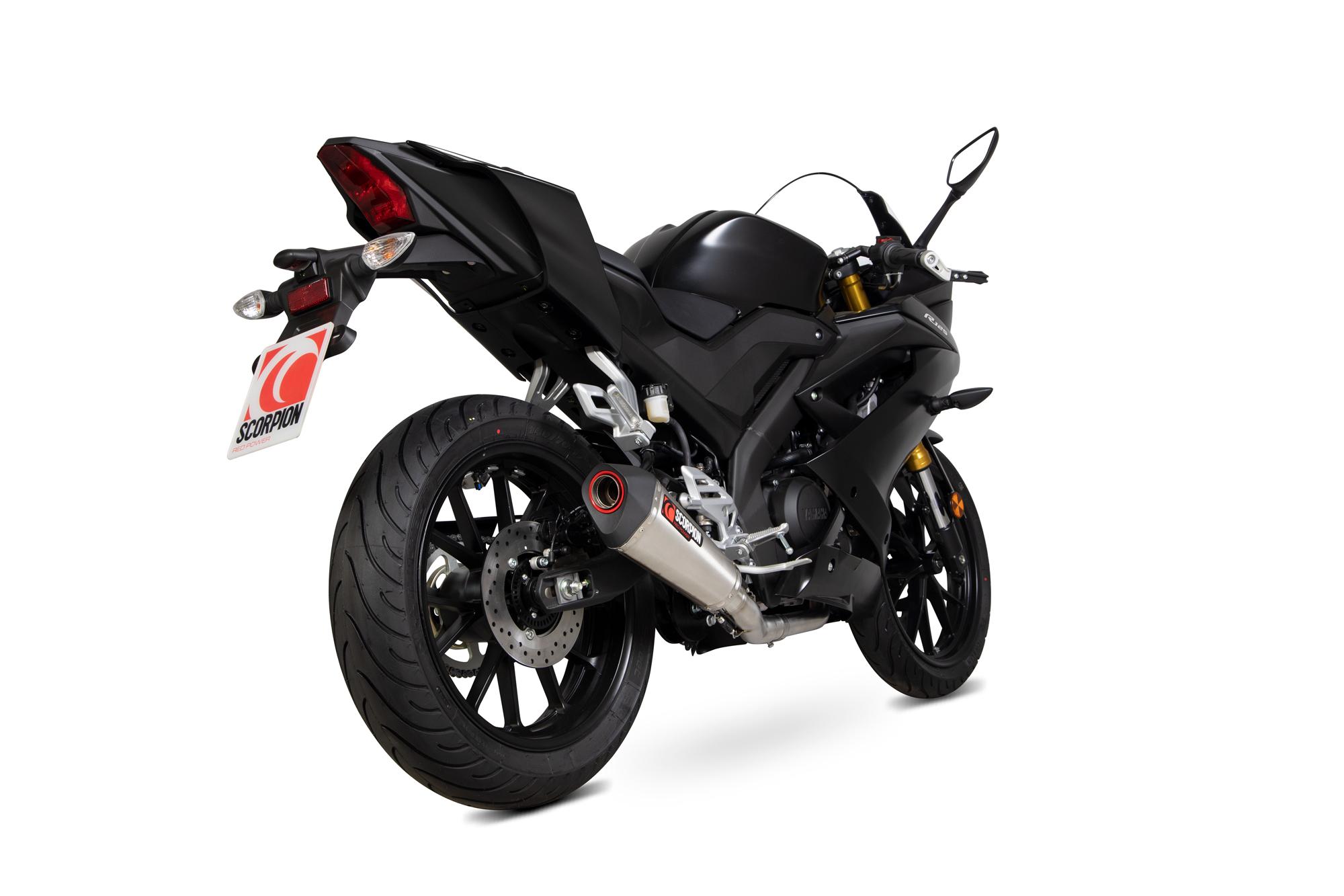 Scorpion Exhausts Red/Black Rya113sysseo - Scorpion Serket Taper Stainless Steel Exhaust - Yamaha Yzf R125/R15 Full System - 2019