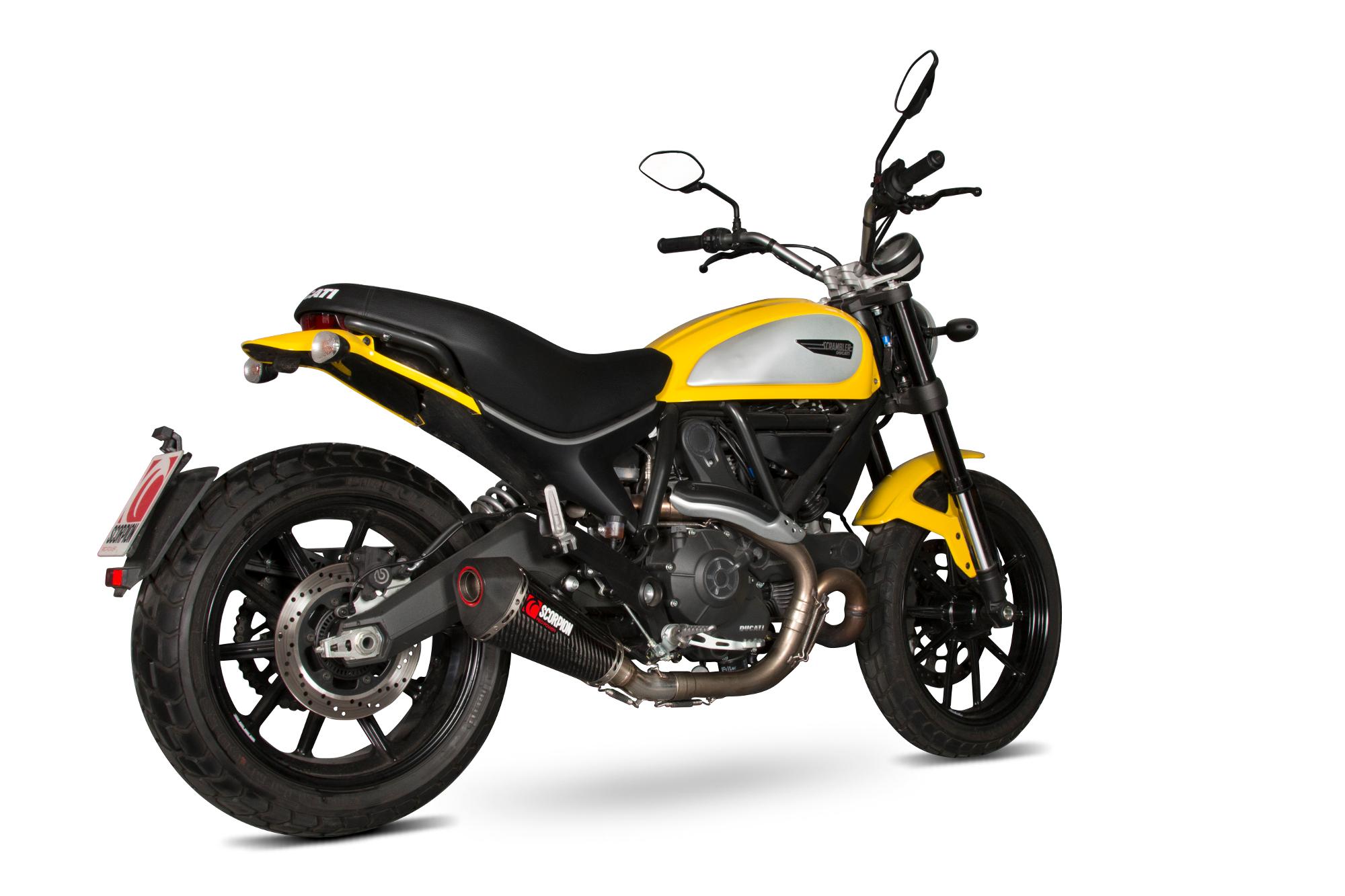 Scorpion Exhausts Red Rdi62ceo - Scorpion Serket Taper Carbon Oval Exhaust - Ducati Scrambler 800 2015 - 2018