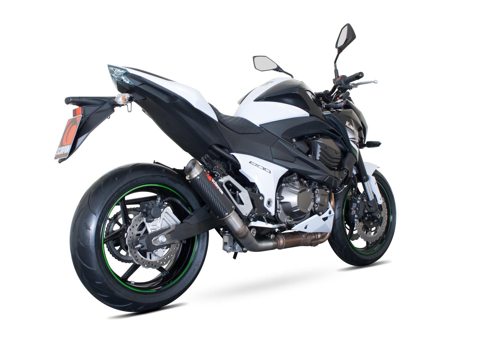 KA1004CEM - Scorpion RP-1 GP Carbon Round Exhaust - Kawasaki Z800 2013 - 2016