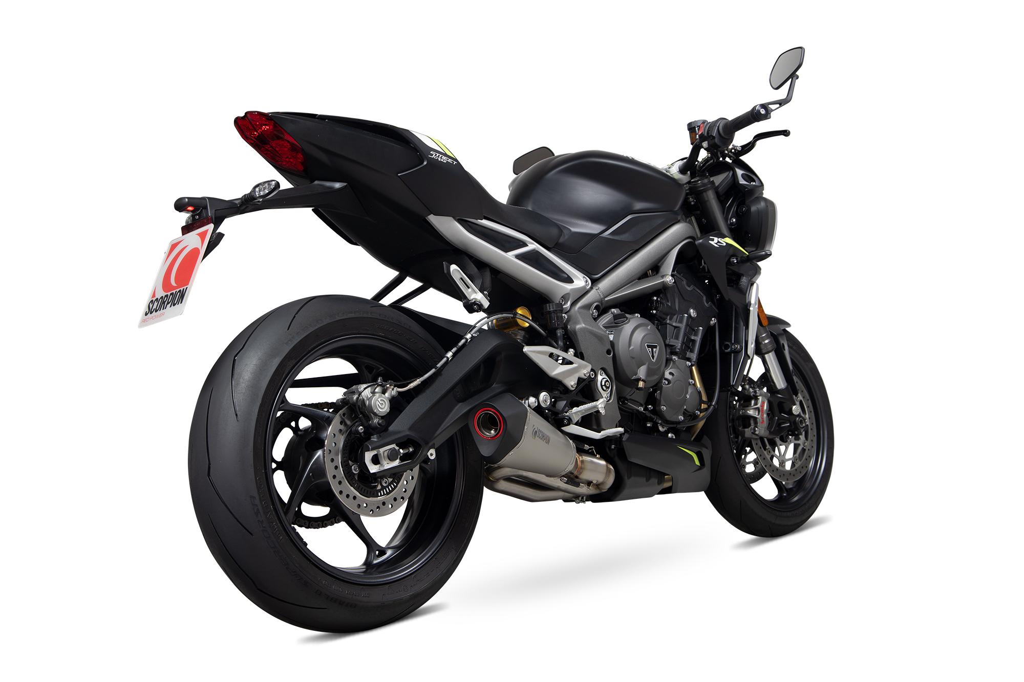 Scorpion Exhausts Red/Black Rtr89teo - Scorpion Serket Taper Satin Titanium Exhaust - Triumph Street Triple 765 R & Rs 2020