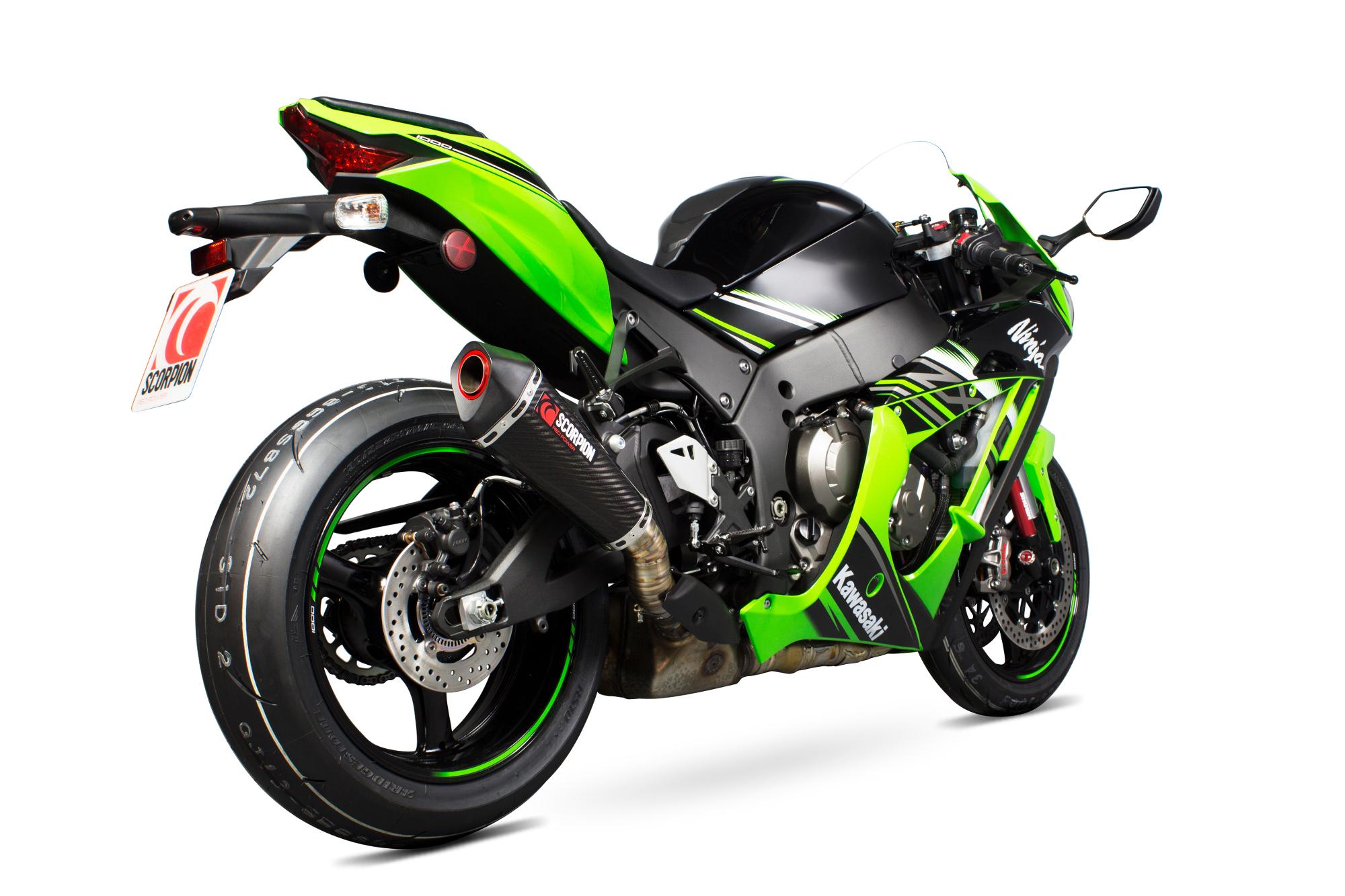 Scorpion Exhausts Red Rka113ceo - Scorpion Serket Taper Carbon Oval Exhaust - Kawasaki Ninja Zx10r 2016 - 2018