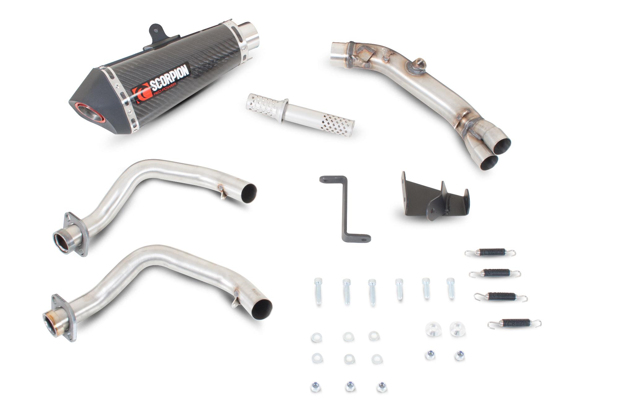 RKA90SYSCEO - Scorpion Serket Taper Carbon Oval Exhaust - Kawasaki ER6 F/N System 2012 - 2016