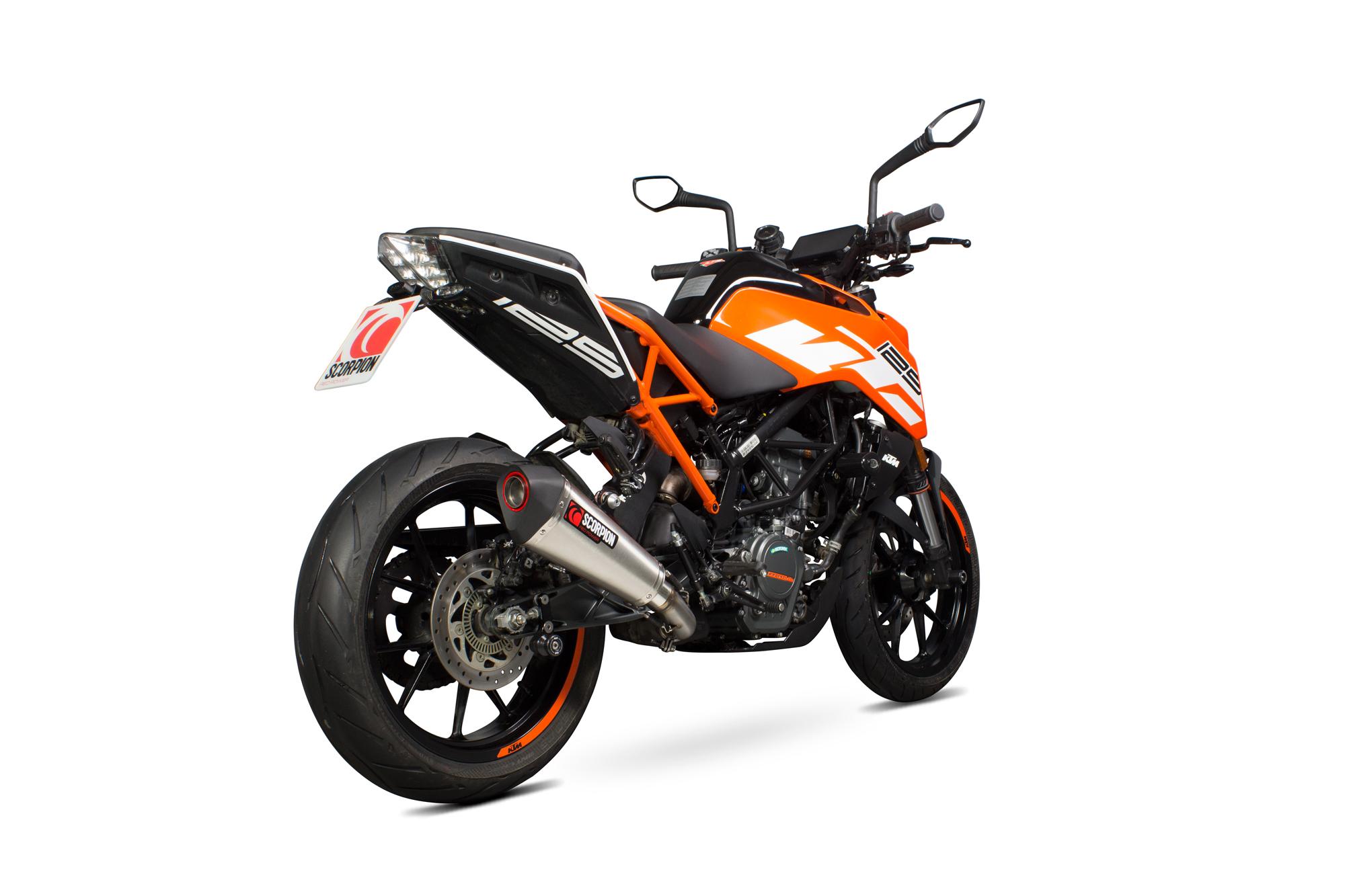 Scorpion Exhausts Rkt87seo - Scorpion Serket Taper Stainless Steel Exhaust - Ktm Duke 125 - 2017 - 2018