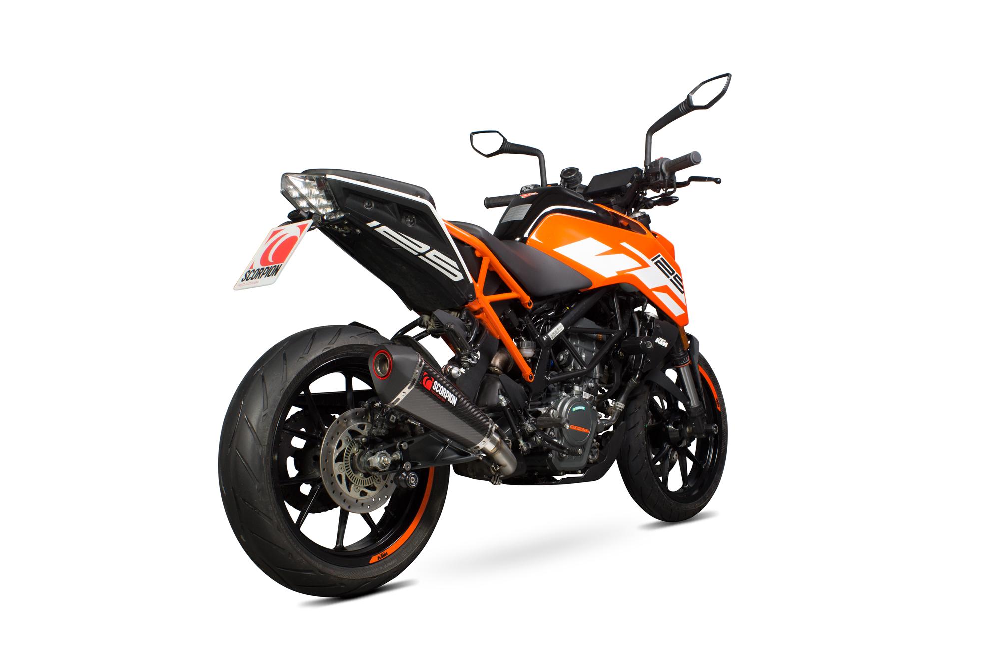 Scorpion Exhausts Rkt87ceo - Scorpion Serket Taper Carbon Exhaust - Ktm Duke 125 - 2017 - 2018