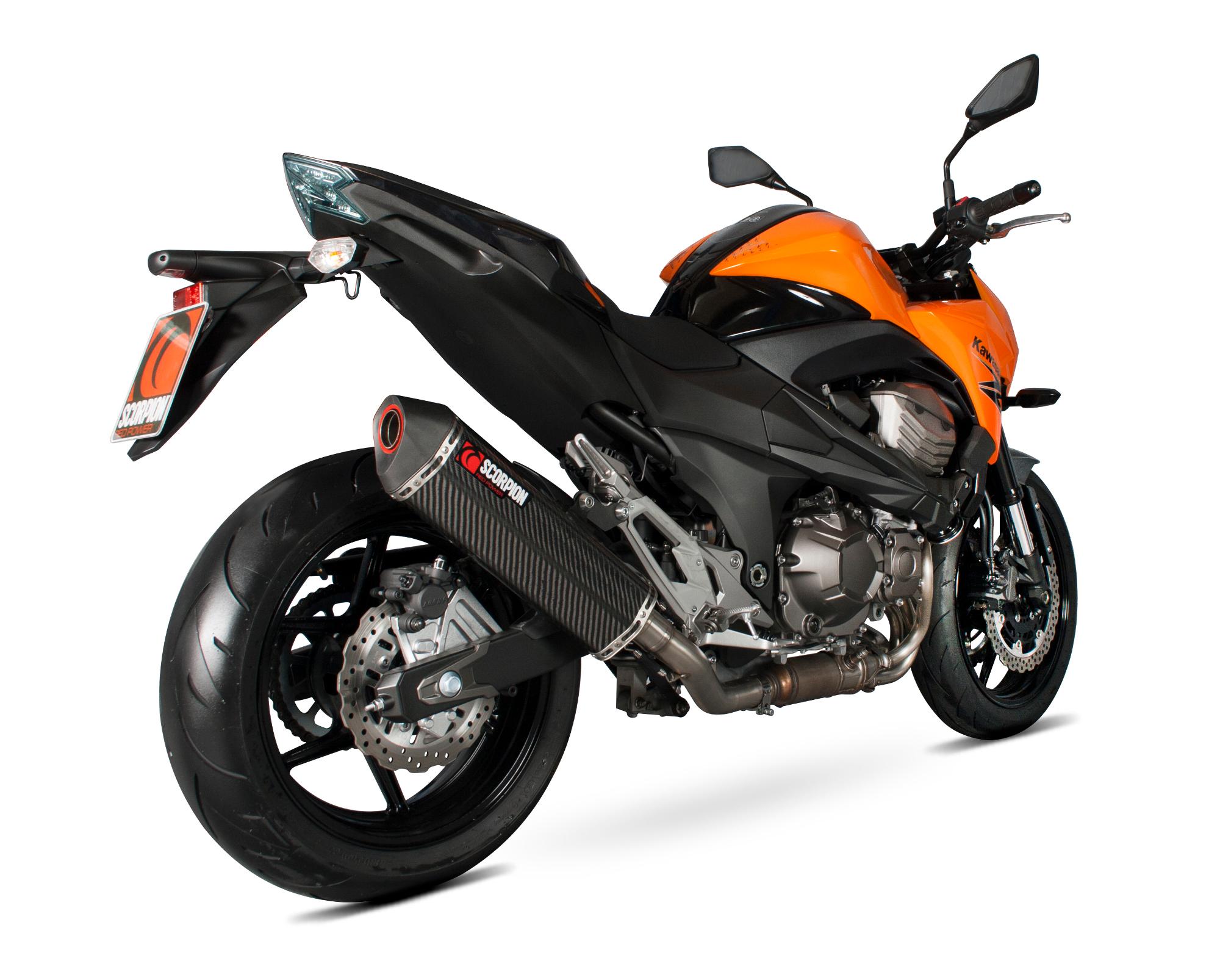 Scorpion Exhausts Red Rka101ceo - Scorpion Serket Carbon Oval Exhaust - Kawasaki Z800e 2013 - 2016