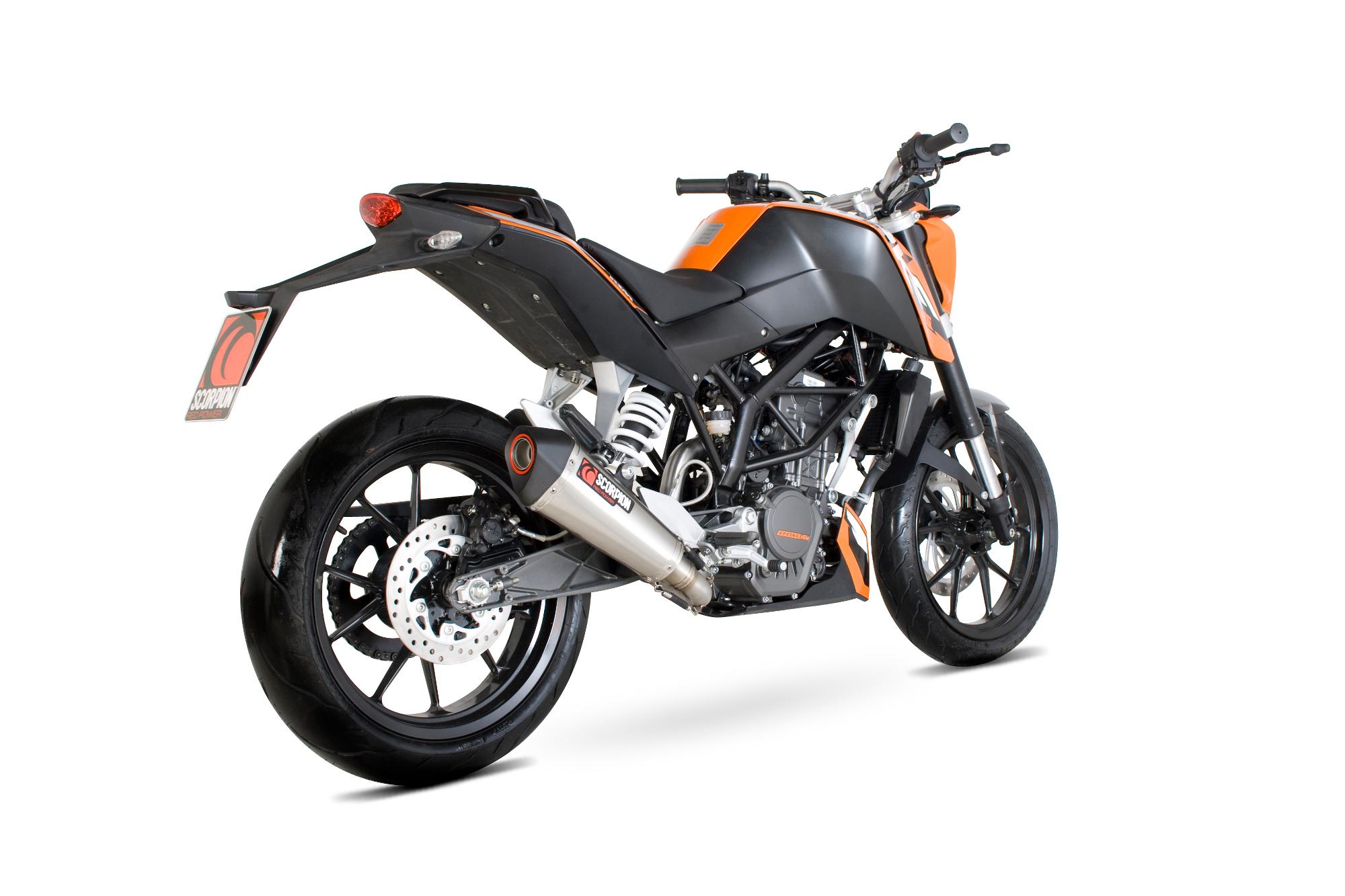 RKT72SEO - Scorpion Serket Taper Stainless Oval Exhaust - KTM Duke 125 2011 - 2016