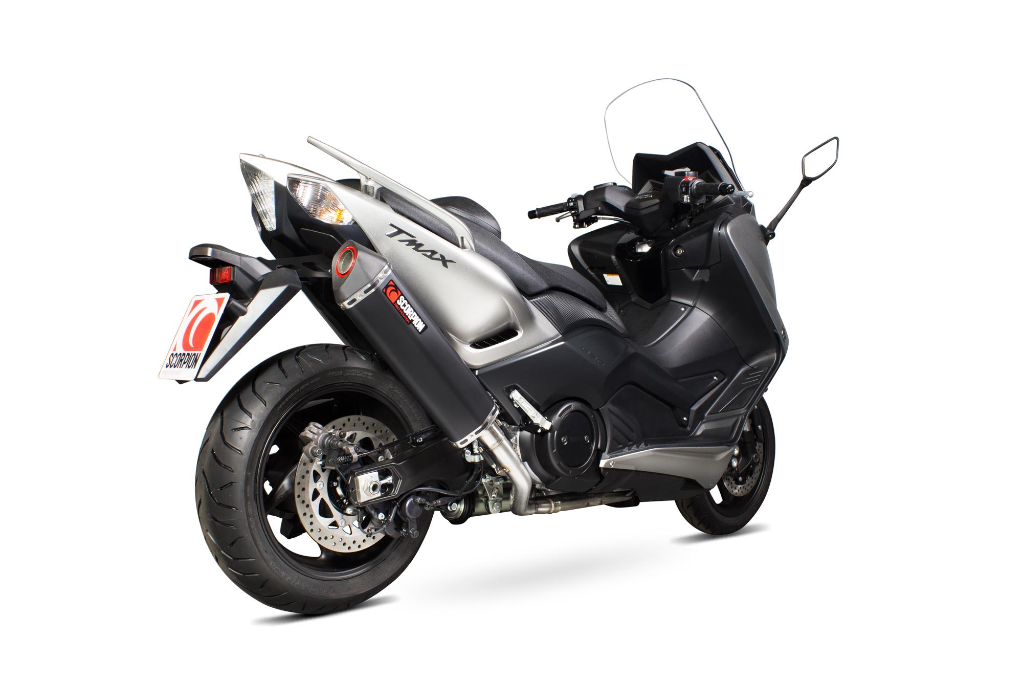 Scorpion Exhausts Black Rya182bcer - Scorpion Serket Parallel Ceramic Exhaust - Yamaha Tmax 530 Full System - 2012 - 2016