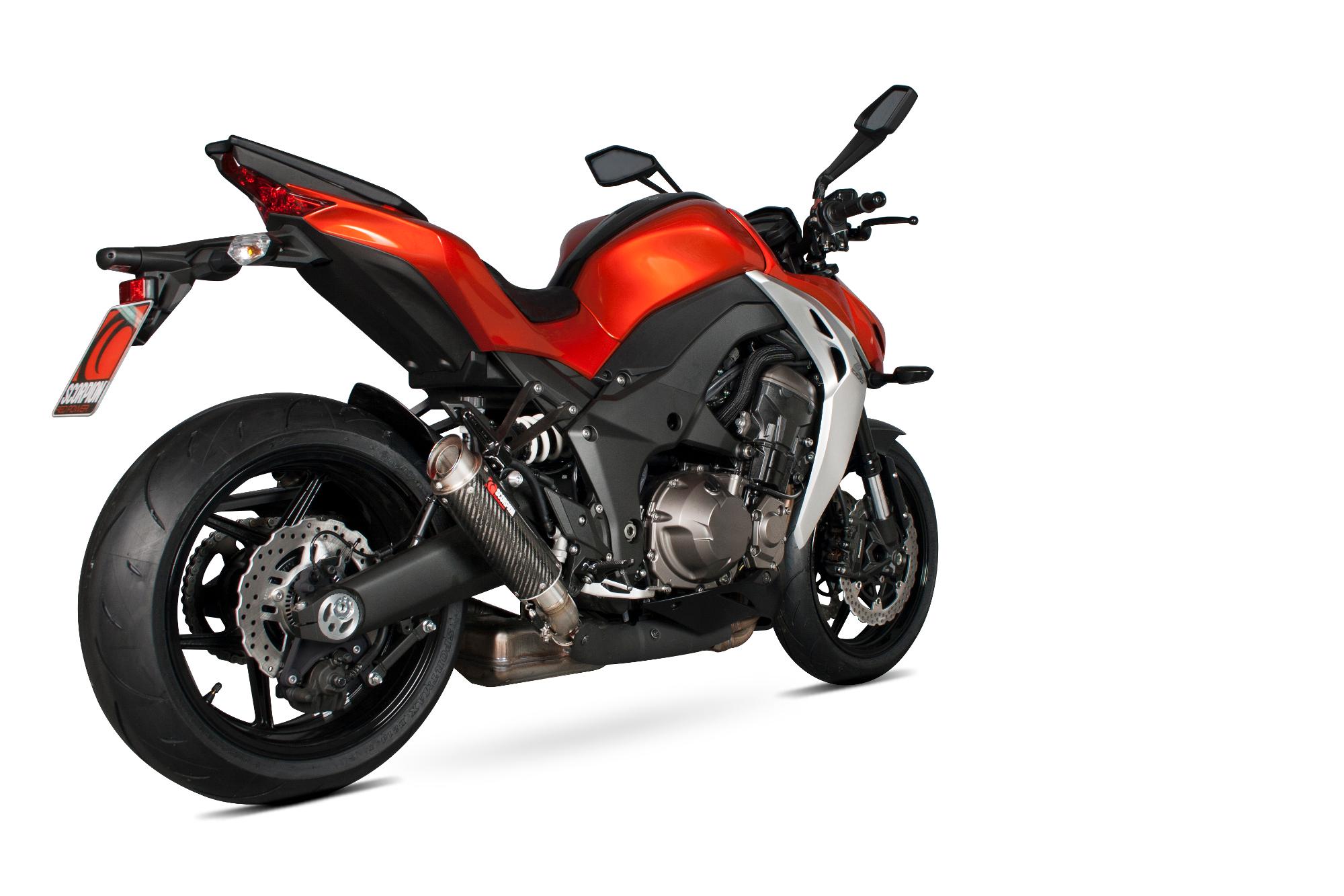 Scorpion Exhausts Red Ka1008cem - Scorpion Rp-1 Gp Carbon Round Exhaust - Kawasaki Z1000 2014 - 2018 No Panniers