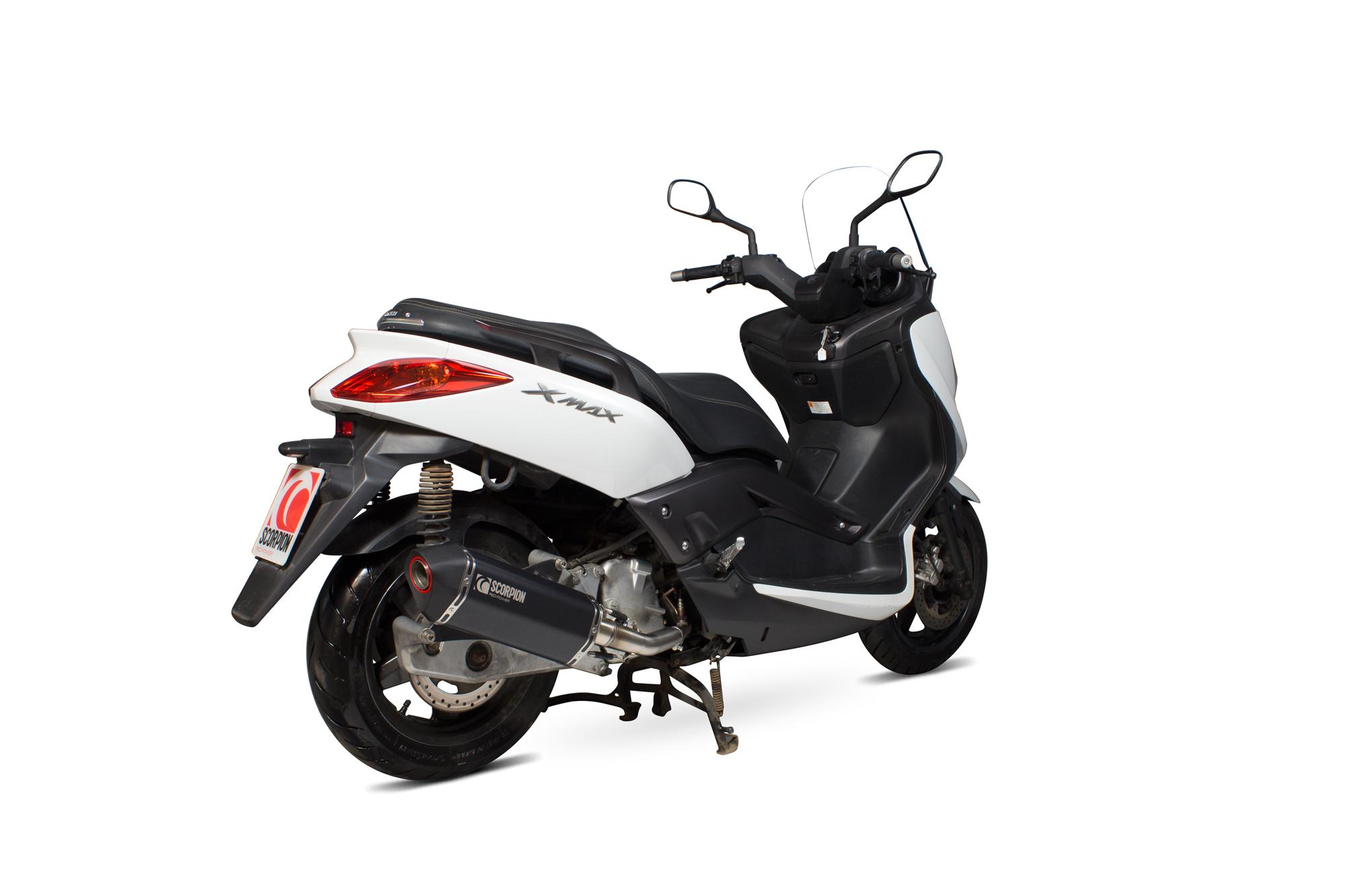 Scorpion Exhausts Black Rya105bcer - Scorpion Serket Parallel Ceramic Oval Exhaust - Yamaha X-Max 125 Full System 2008 - 2016