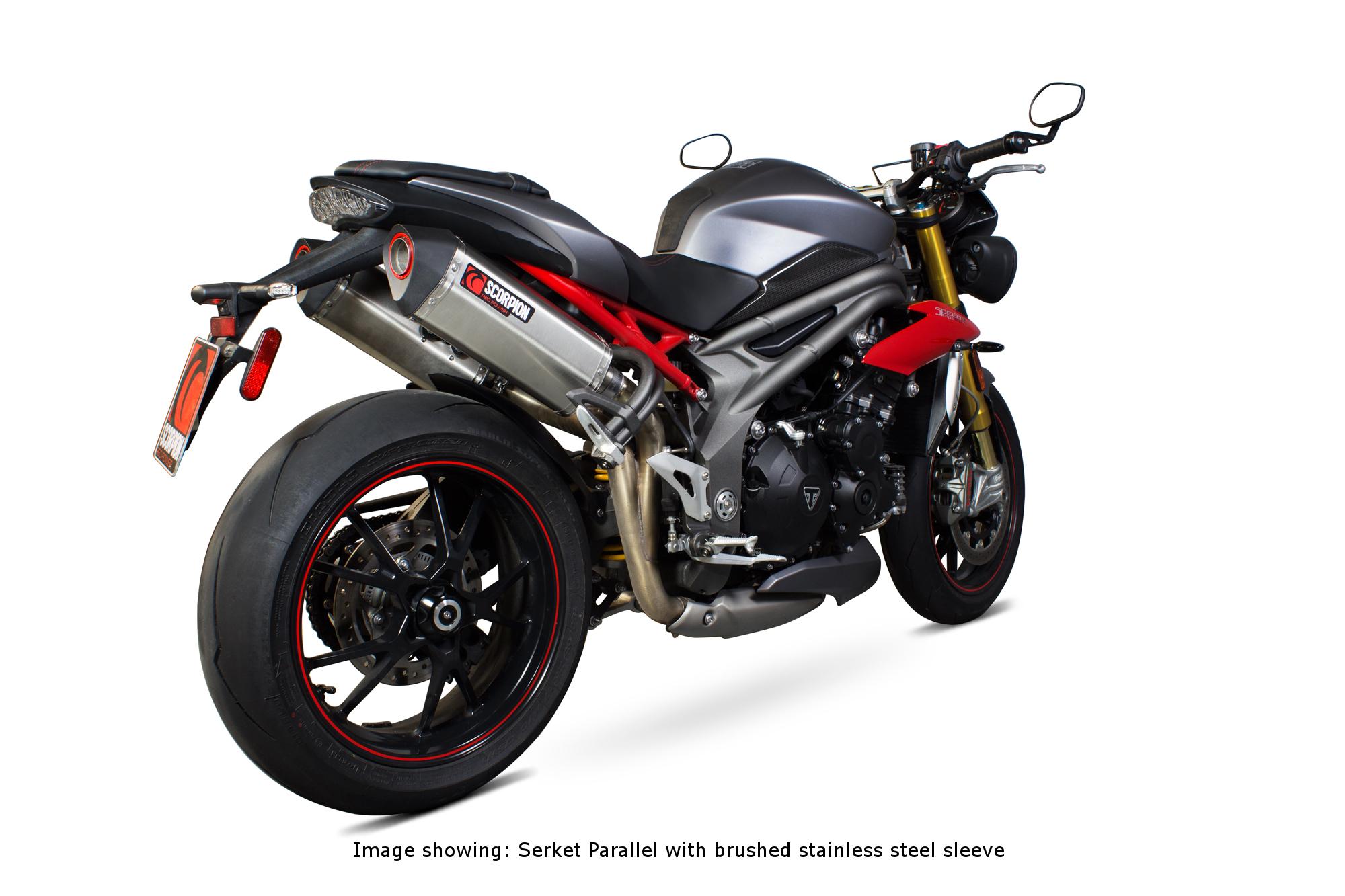 Scorpion Exhausts Boys Black Rtr84bcer - Scorpion Serket Parallel Ceramic Oval Exhaust - Triumph Speed Triple 1050 2016 - 2017