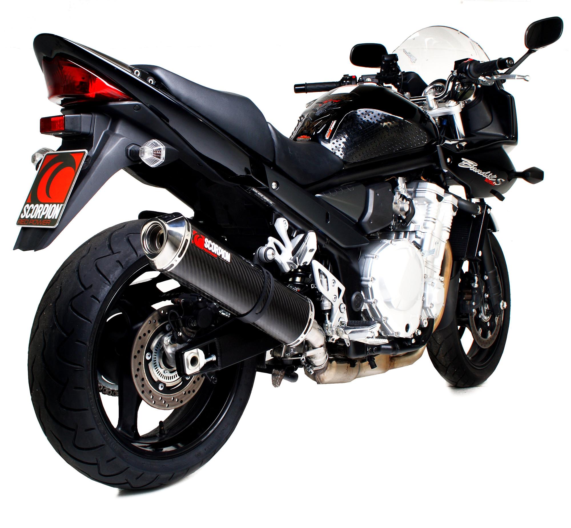 Scorpion Exhausts Red Esi96ceo - Scorpion Factory Carbon Oval Exhaust - Suzuki Gsf 1250 Bandit 2007 - 2015