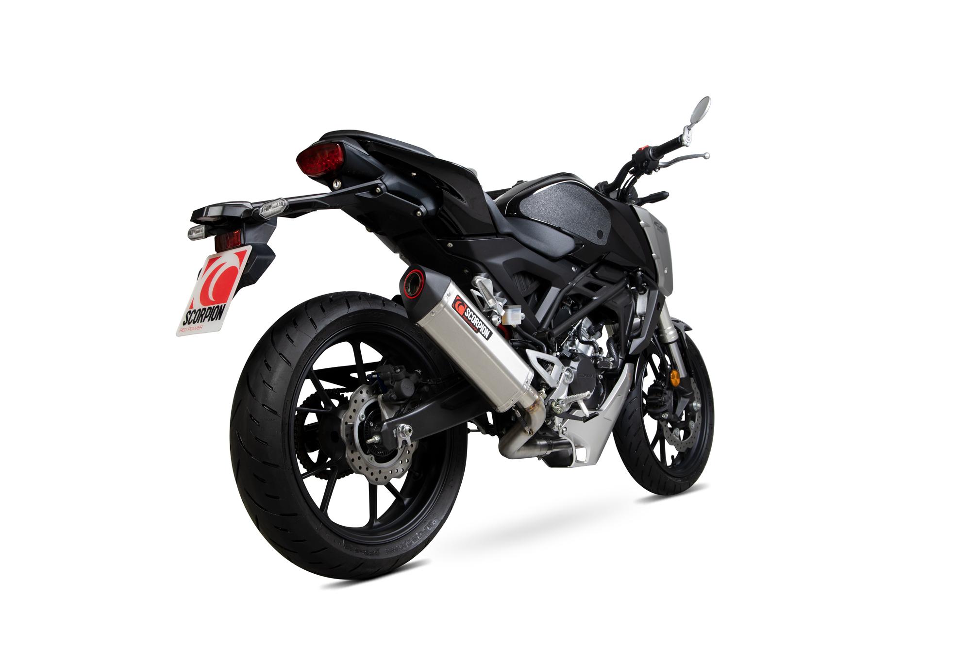 Scorpion Exhausts Red Rha183sysseo - Scorpion Serket Parallel Stainless Steel Exhaust - Honda Cb 125 R 2018 - 2019