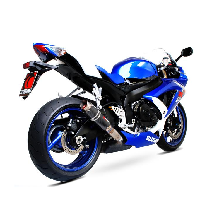 SI1001CEM - Scorpion RP-1 GP Carbon Round Exhaust - Suzuki GSXR600 K8-10 2008 - 2010