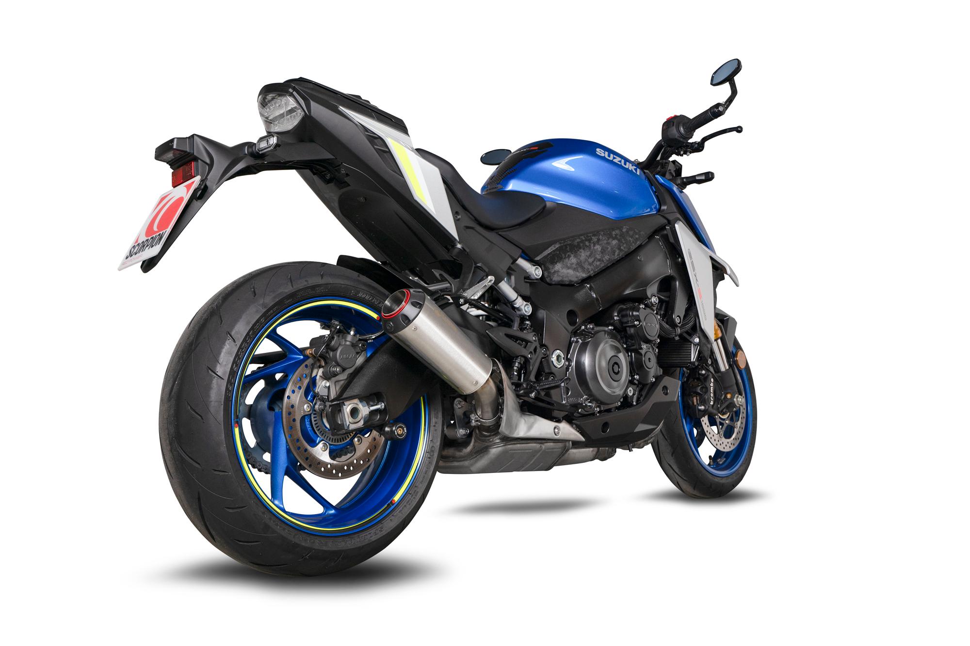 PSI126SEO - Scorpion Red Power Brushed Stainless Steel Exhaust - Suzuki GSX-S 1000 2021 - 2022