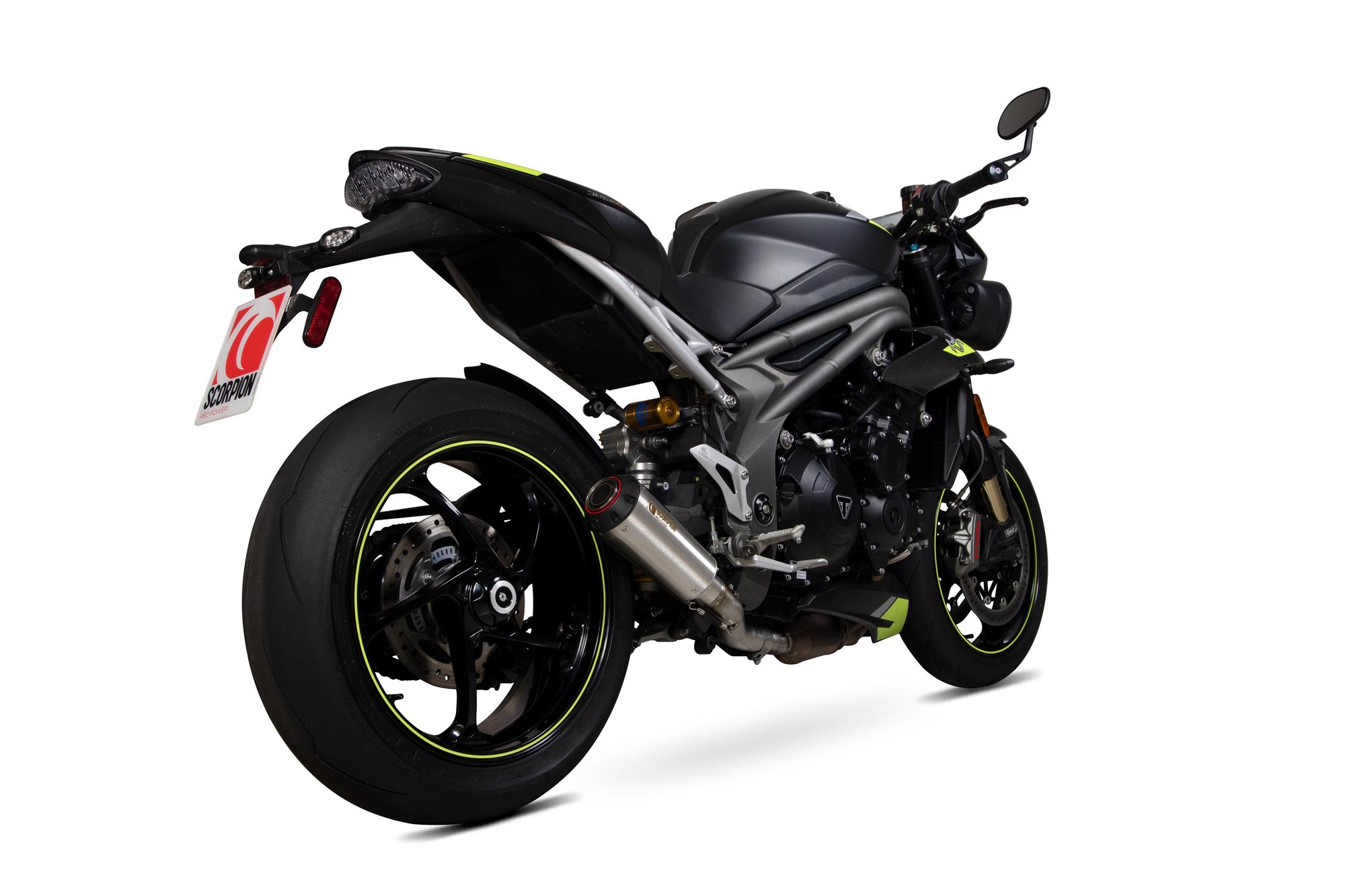 PTR88SESEO - Scorpion Red Power Stainless Steel Exhaust - Triumph Speed Triple 1050 S & RS 2018 - 2020