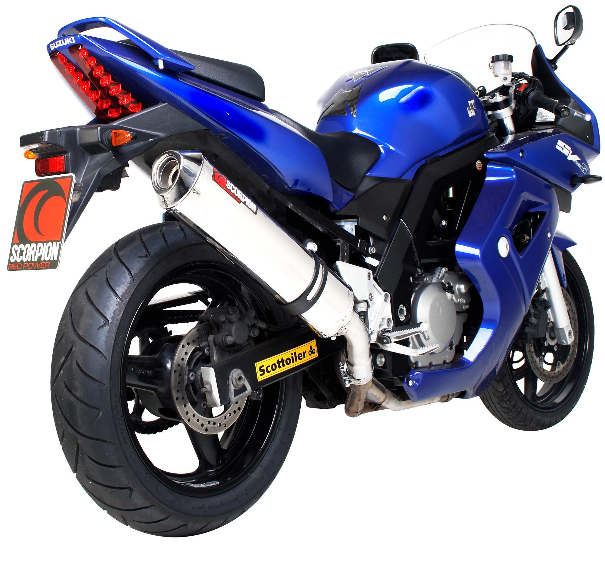 Scorpion Exhausts Red Esi84seo - Scorpion Factory Stainless Oval Exhaust - Suzuki Sv 650 2004 - 2015