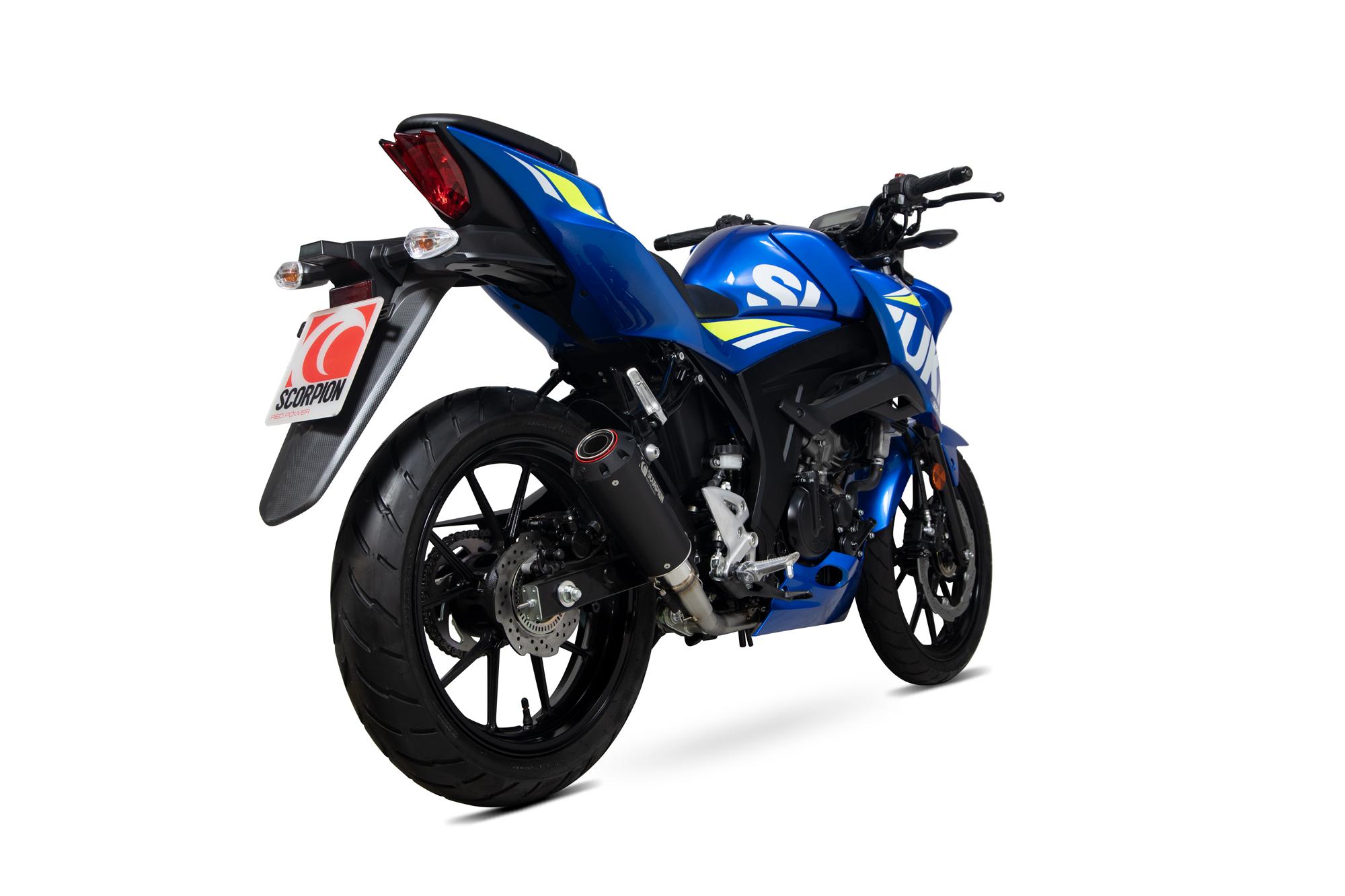 PSI124BCER - Scorpion Red Power Full System Black Ceramic Exhaust - Suzuki GSX-S 125 2017 - 2020