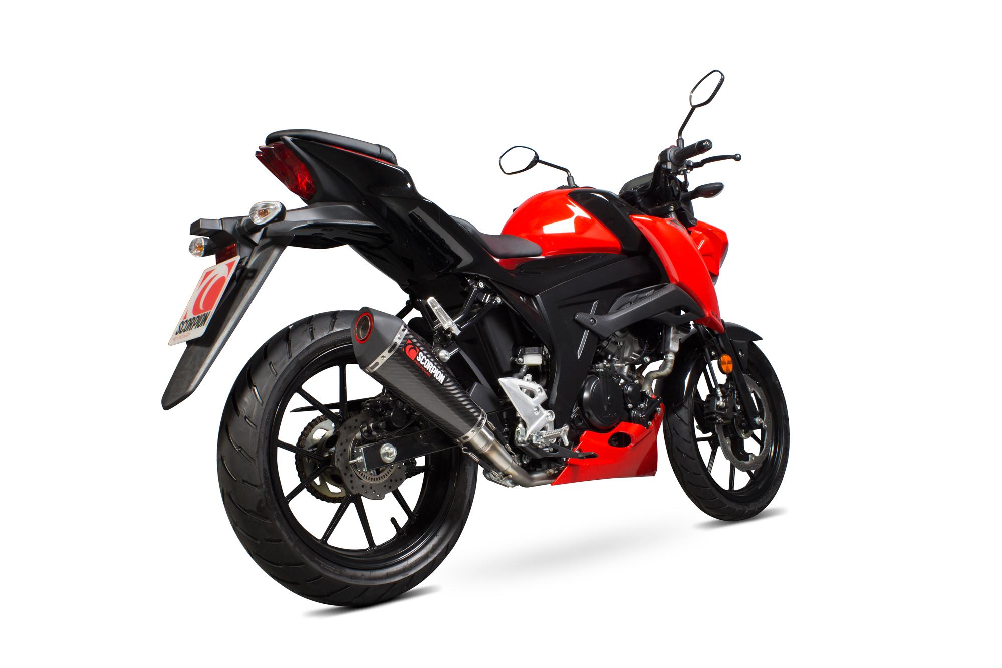 RSI124CEO - Scorpion Serket Taper Full System Carbon Fibre Exhaust - Suzuki GSX-S 125 2017 - 2018