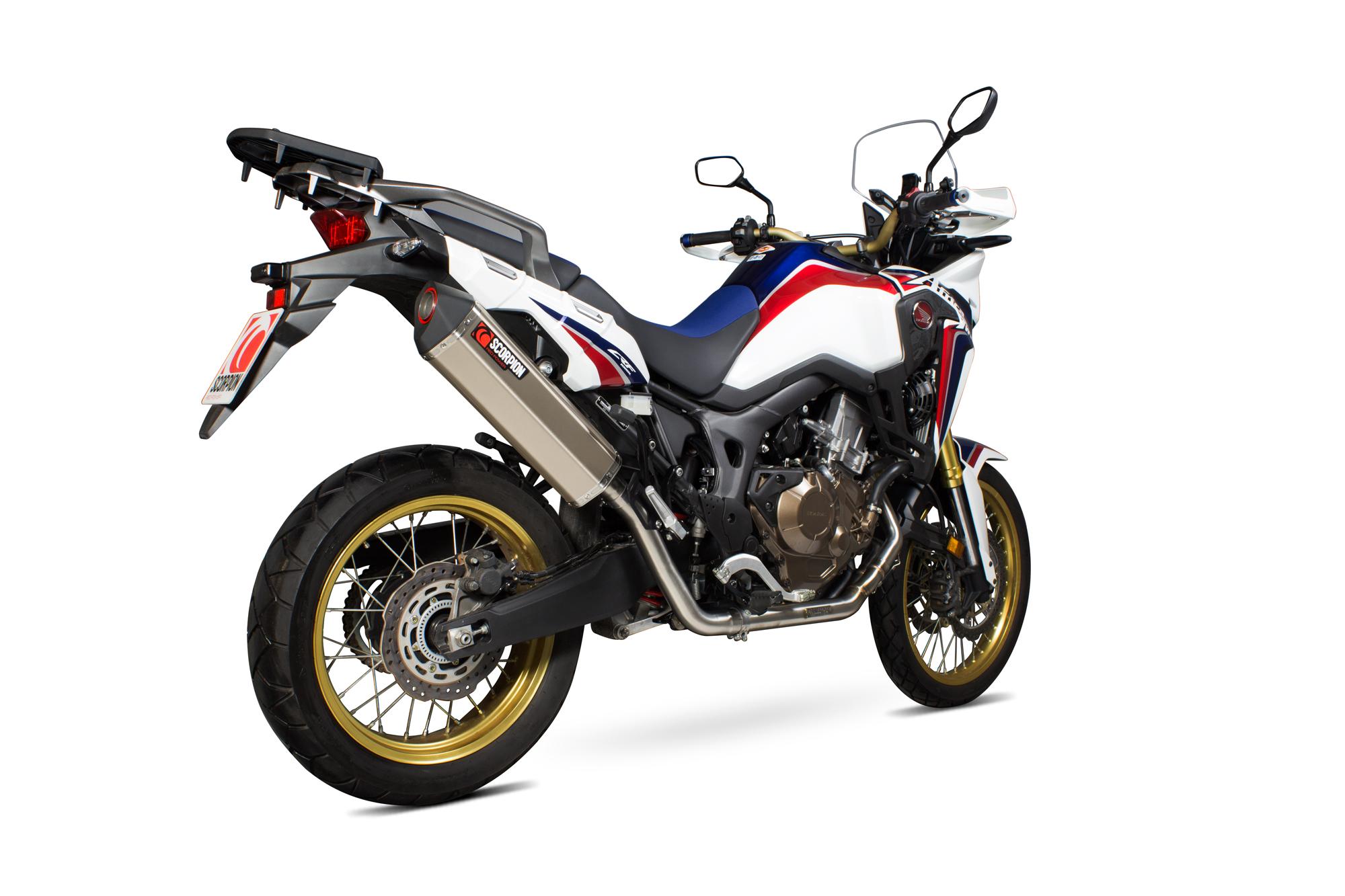 Scorpion Exhausts Red Rha173systeo - Scorpion Serket Parallel Titanium Oval Exhaust - Honda Crf 1000 L Africa Twin Full System 2015 - 2017
