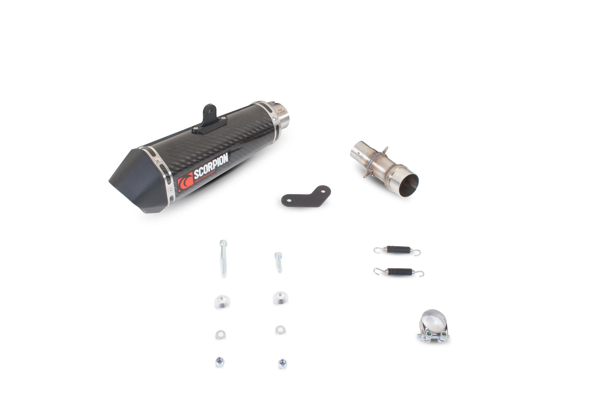 RKA84CEO - Scorpion Serket Taper Carbon Oval Exhaust - Kawasaki NINJA 250R 2008 - 2012