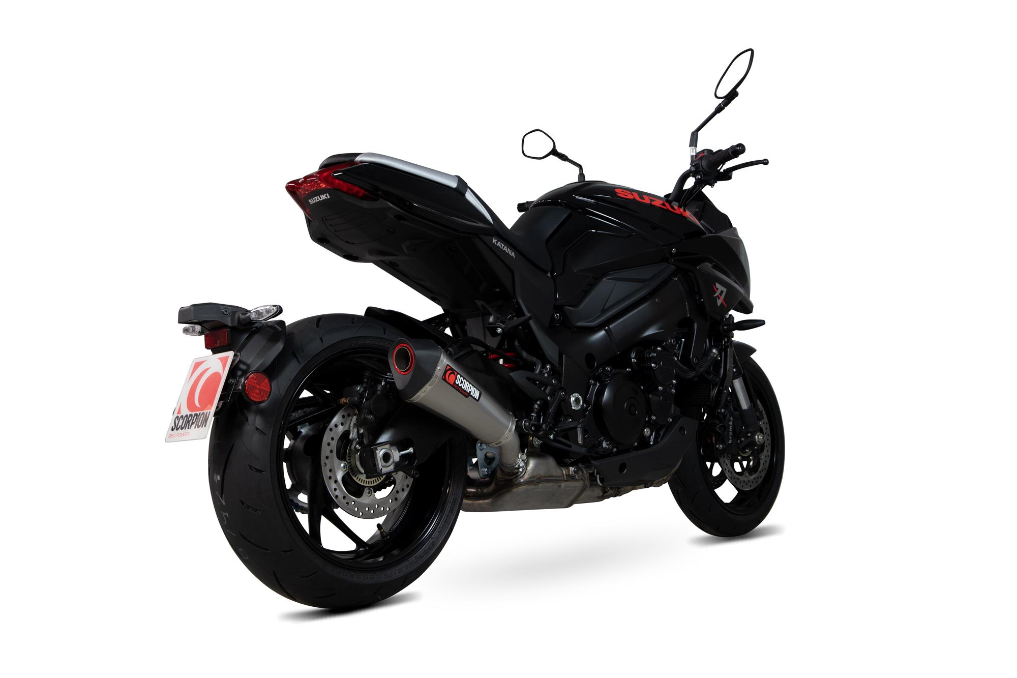 Scorpion Exhausts Red/Black Rsi125teo - Scorpion Serket Taper Satin Titanium Exhaust - Suzuki Gsx-S 1000 Katana 2019