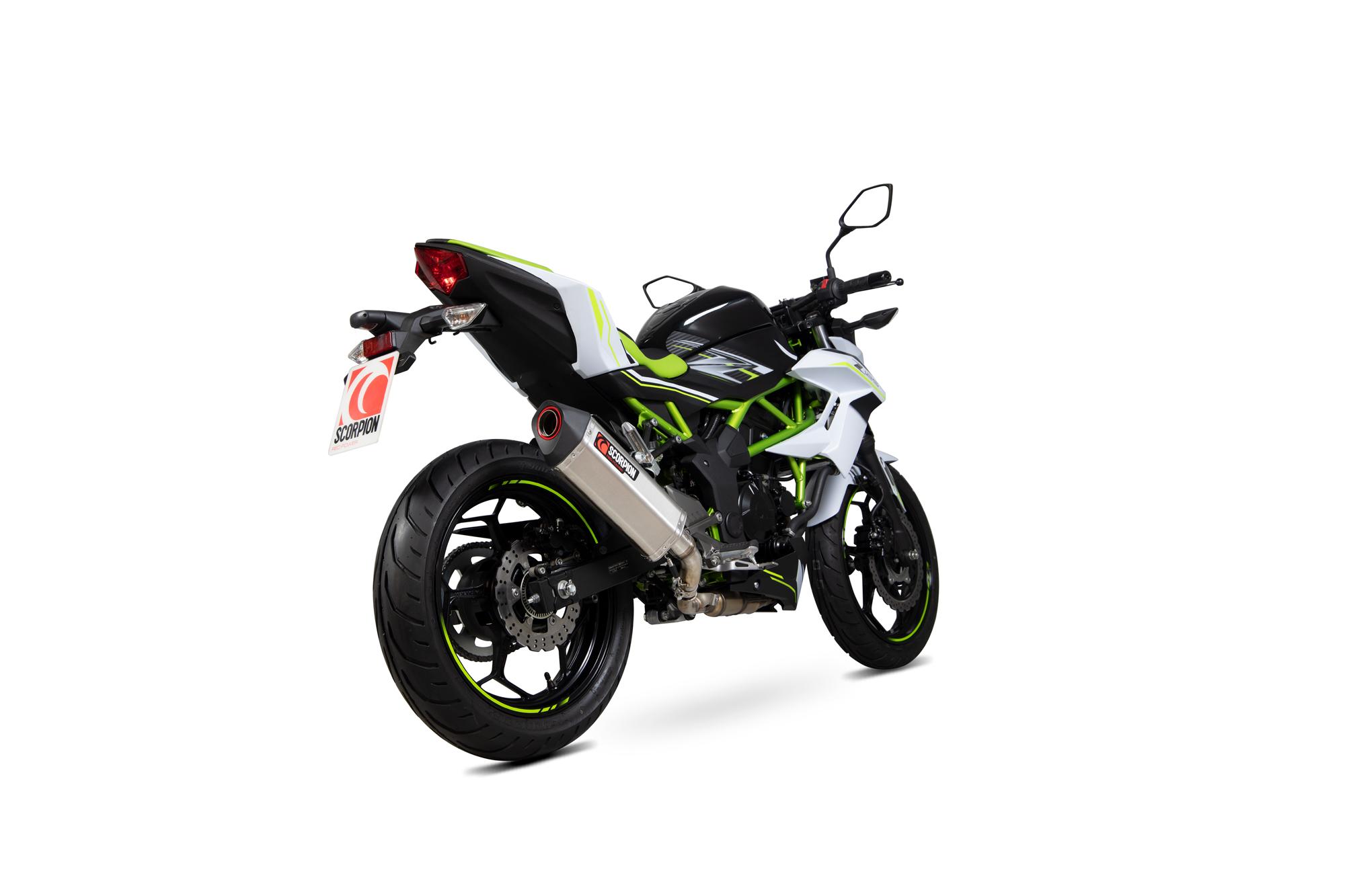 Scorpion Exhausts Red/Black Rka125seo - Scorpion Serket Parallel Stainless Steel Exhaust - Kawasaki Z125 - 2018 - 2019