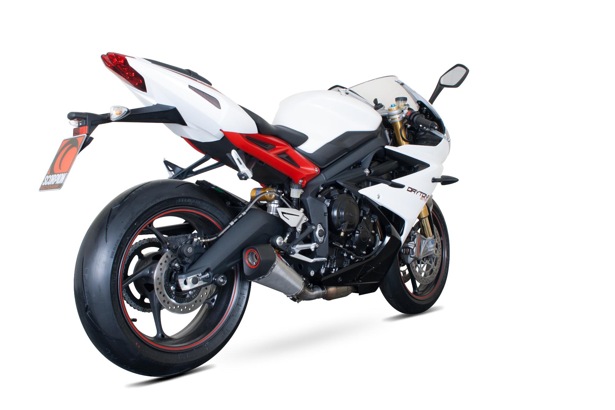 Scorpion Exhausts Red Rtr75seo - Scorpion Serket Taper Stainless Oval Exhaust - Triumph Daytona 675 2013 - 2016