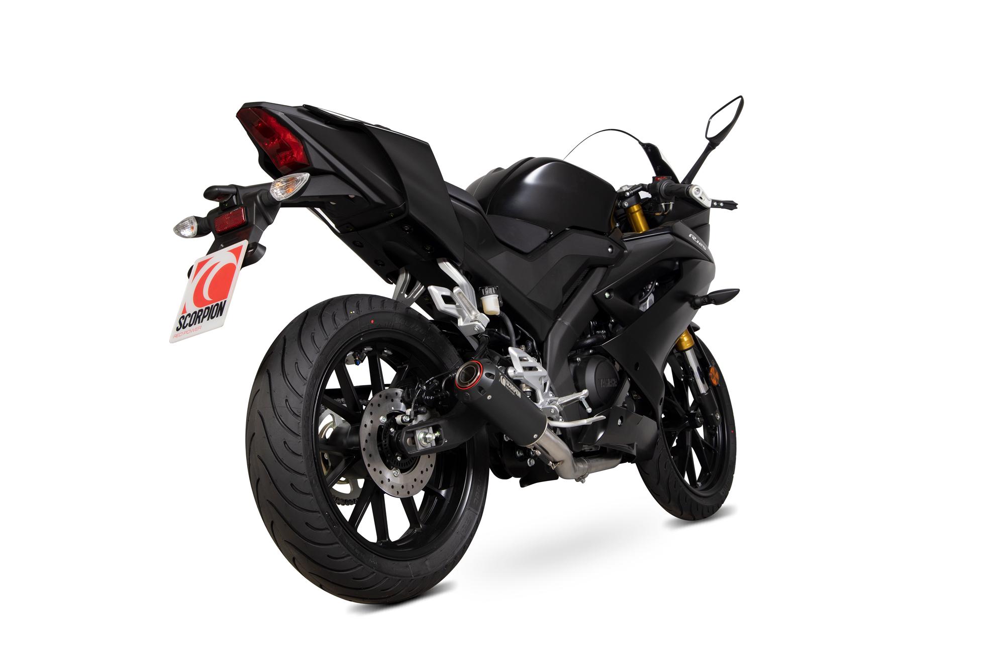 PYA113SYSBCER - Scorpion Red Power Black Ceramic Exhaust - Yamaha YZF R125/R15 Full System - 2019