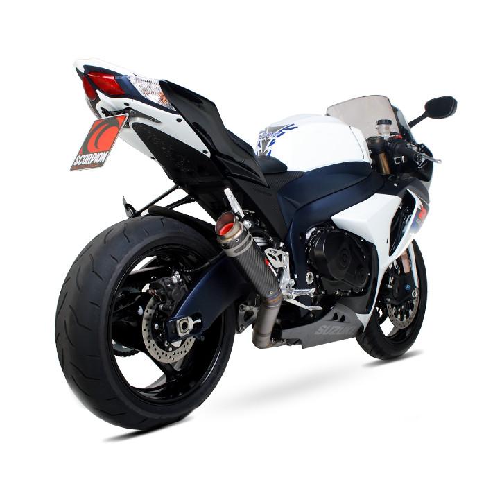 SI1004CEM - Scorpion RP-1 GP Carbon Round Exhaust - Suzuki GSXR 1000 K9 2009 - 2011