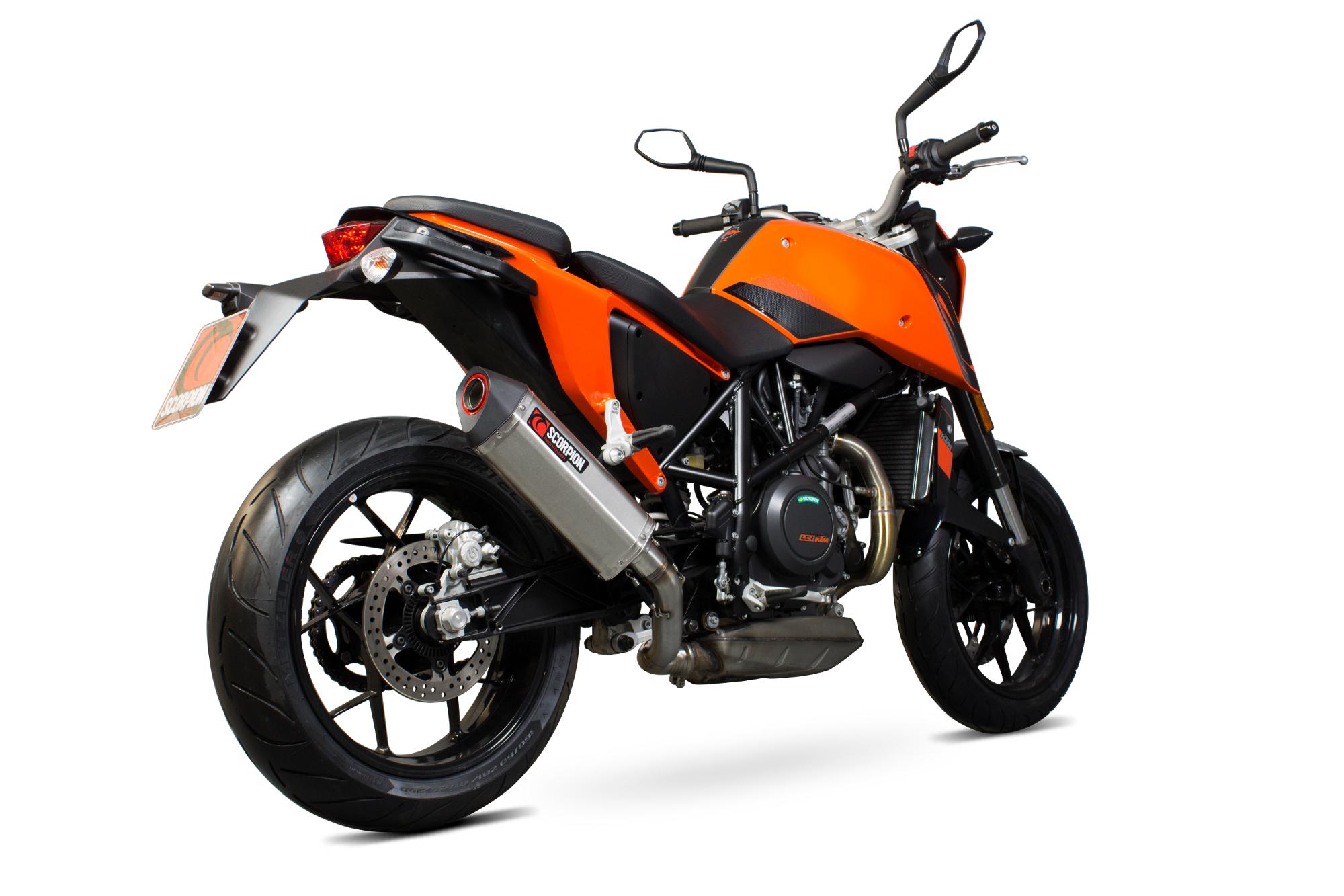 Scorpion Exhausts Red Rkt79seo - Scorpion Serket Parallel Stainless Oval Exhaust - Ktm Duke 690 2012 - 2016
