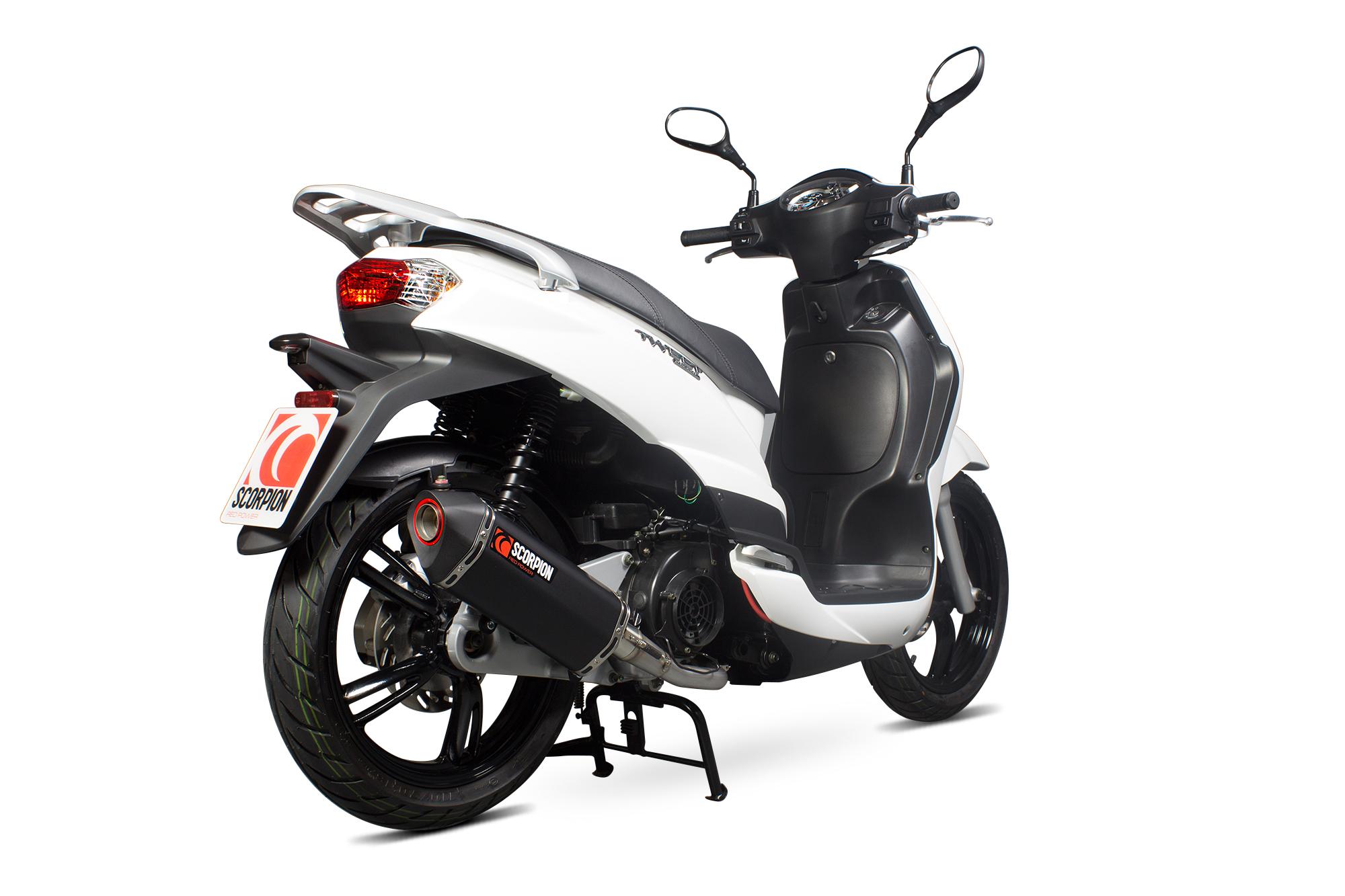 Scorpion Exhausts Black Rpg104bcer - Scorpion Serket Parallel Ceramic Oval Exhaust - Peugeot Tweet 125 2010 - 2017