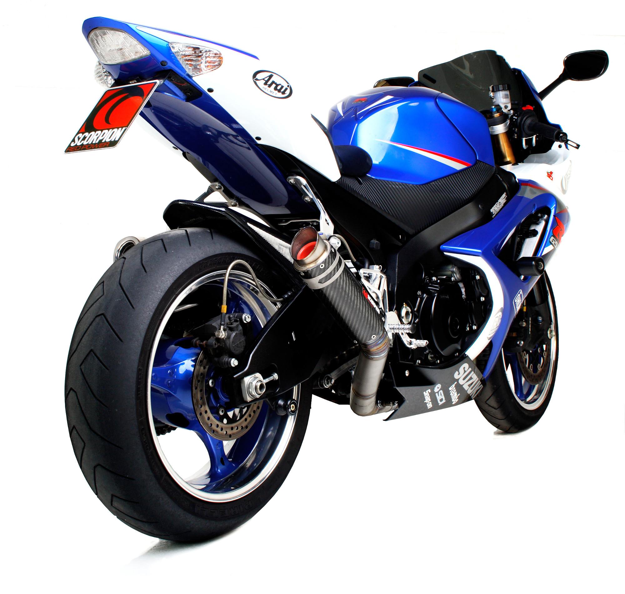 SI1003CEM - Scorpion RP-1 GP Carbon Round Exhaust - Suzuki GSXR 1000 K7-8 2007 - 2008