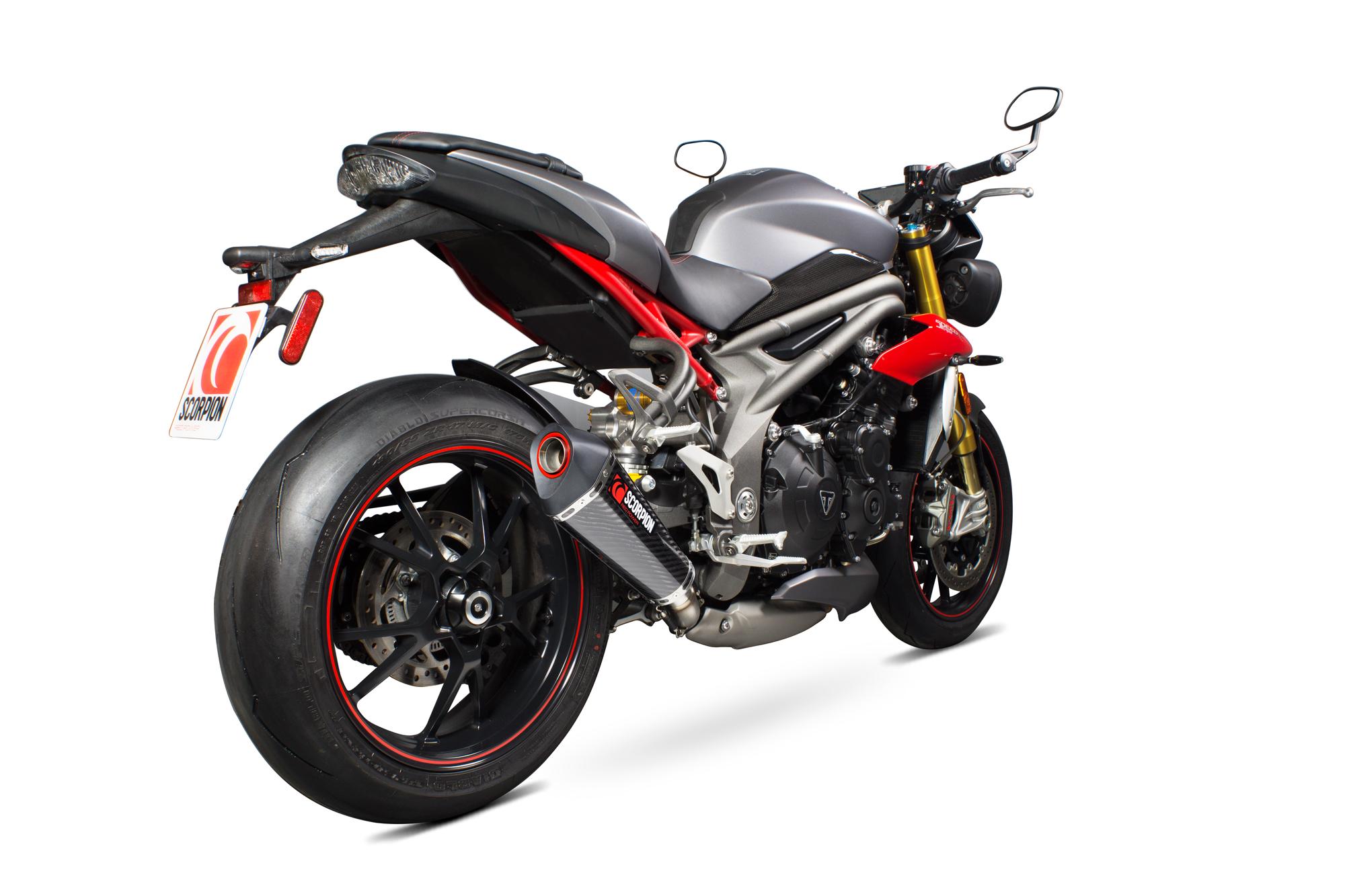 Scorpion Exhausts Boys Red Rtr84seceo - Scorpion Serket Taper Carbon Oval Exhaust - Triumph Speed Triple 1050 2016 - 2017