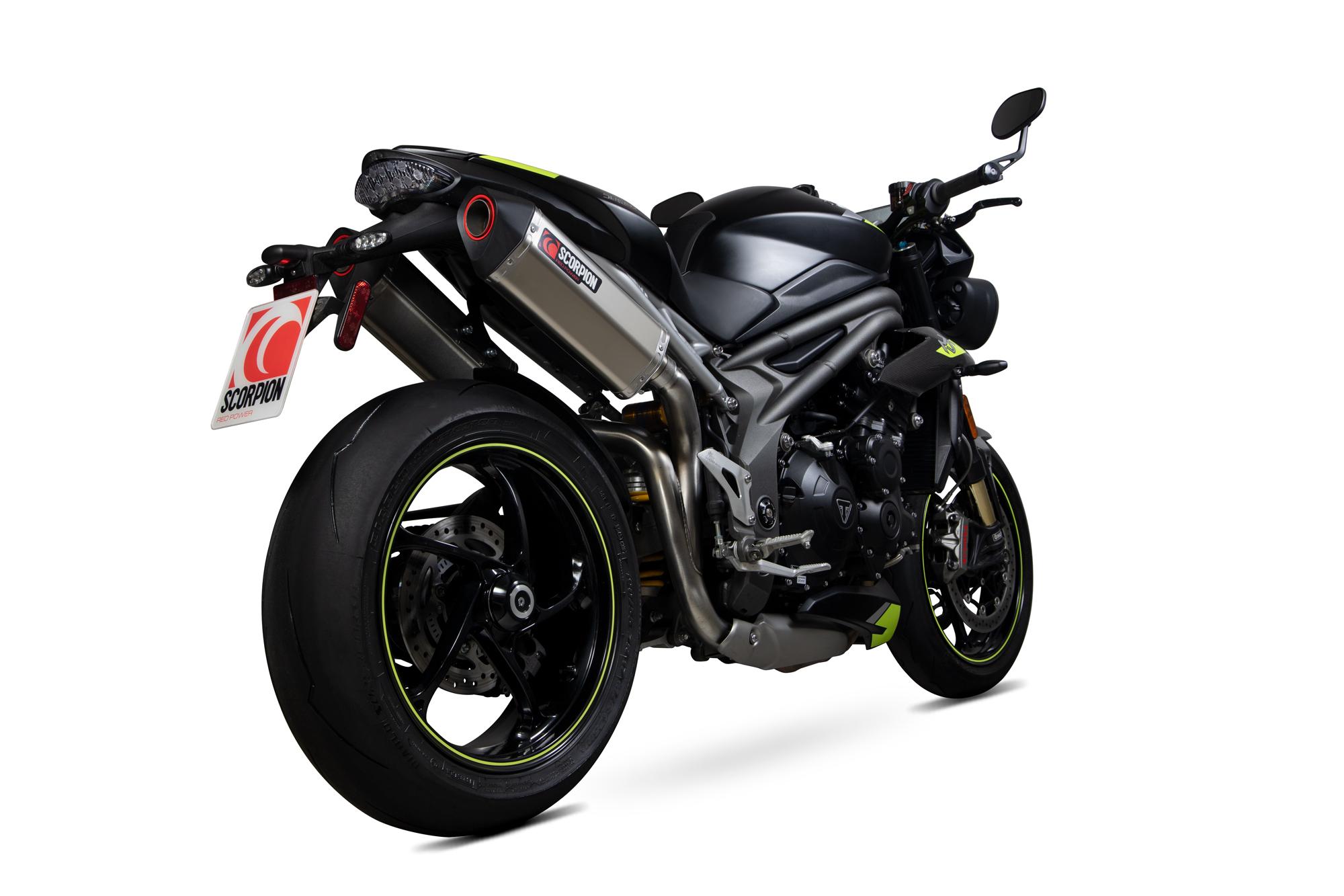 Scorpion Exhausts Black/Red Rtr88teo - Scorpion Serket Parallel Satin Titanium Exhaust - Triumph Speed Triple 1050 S & Rs 2018 - 2020