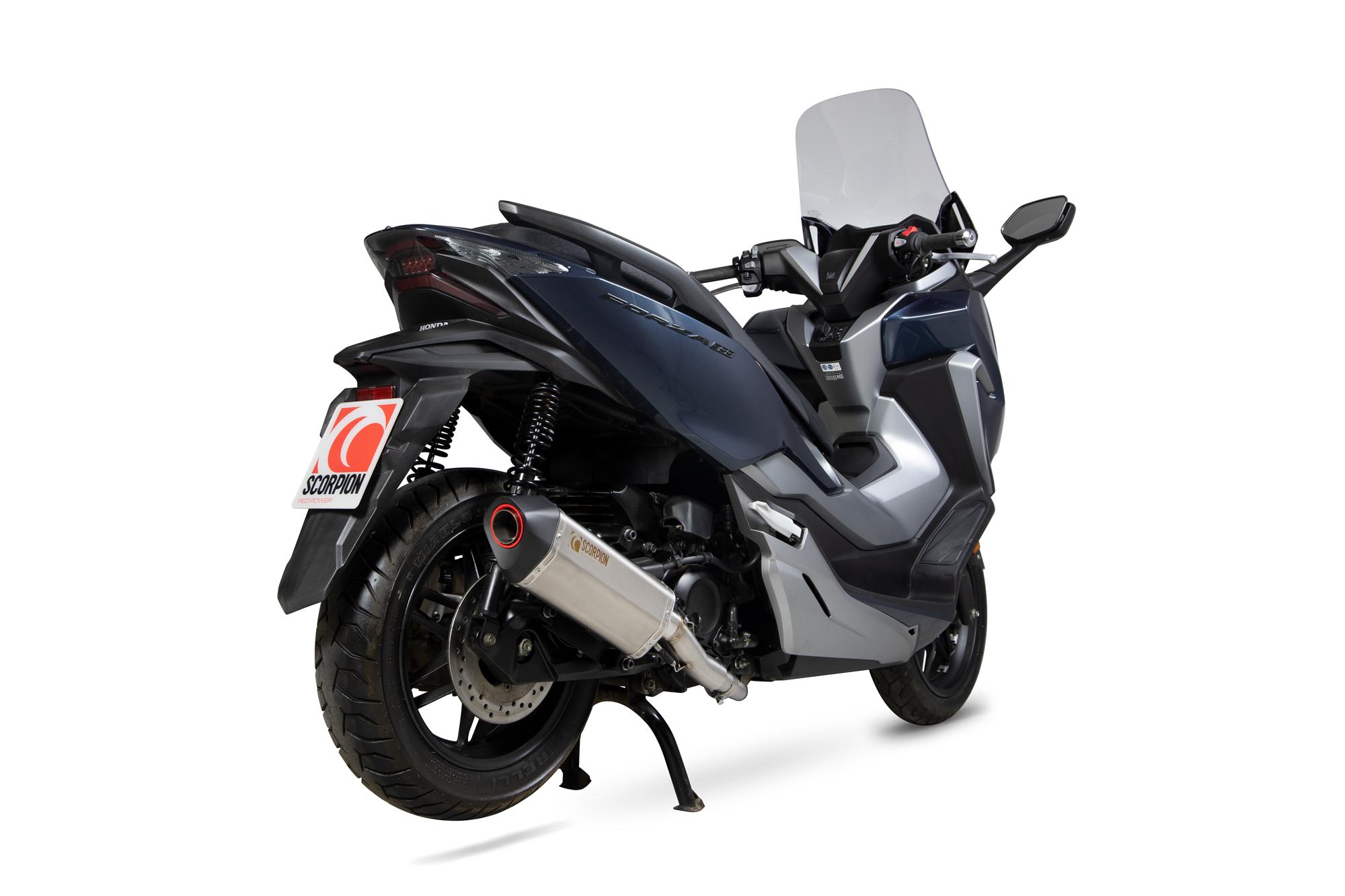 Scorpion Exhausts Red/Black Rha188sysseo - Scorpion Serket Parallel Full System Stainless Exhaust - Honda Forza 300 2018 - 2019