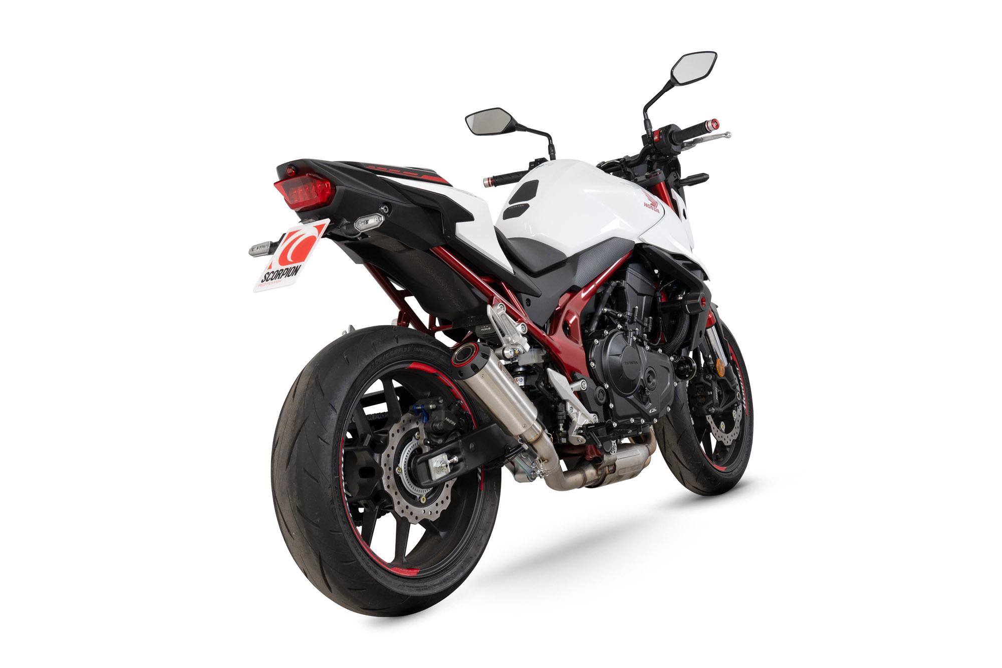 PHA200SEO - Scorpion Red Power Stainless Steel Slip-On Exhaust - Honda CB750 Hornet 2023