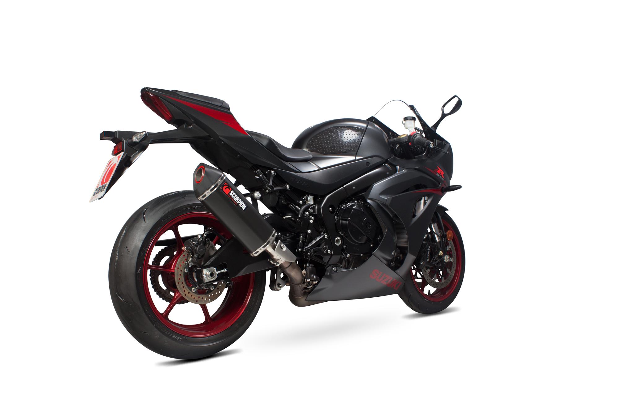 RSI123BCER - Scorpion Serket Parallel Black Ceramic Oval Exhaust - Suzuki GSX-R 1000 2017 - 2018