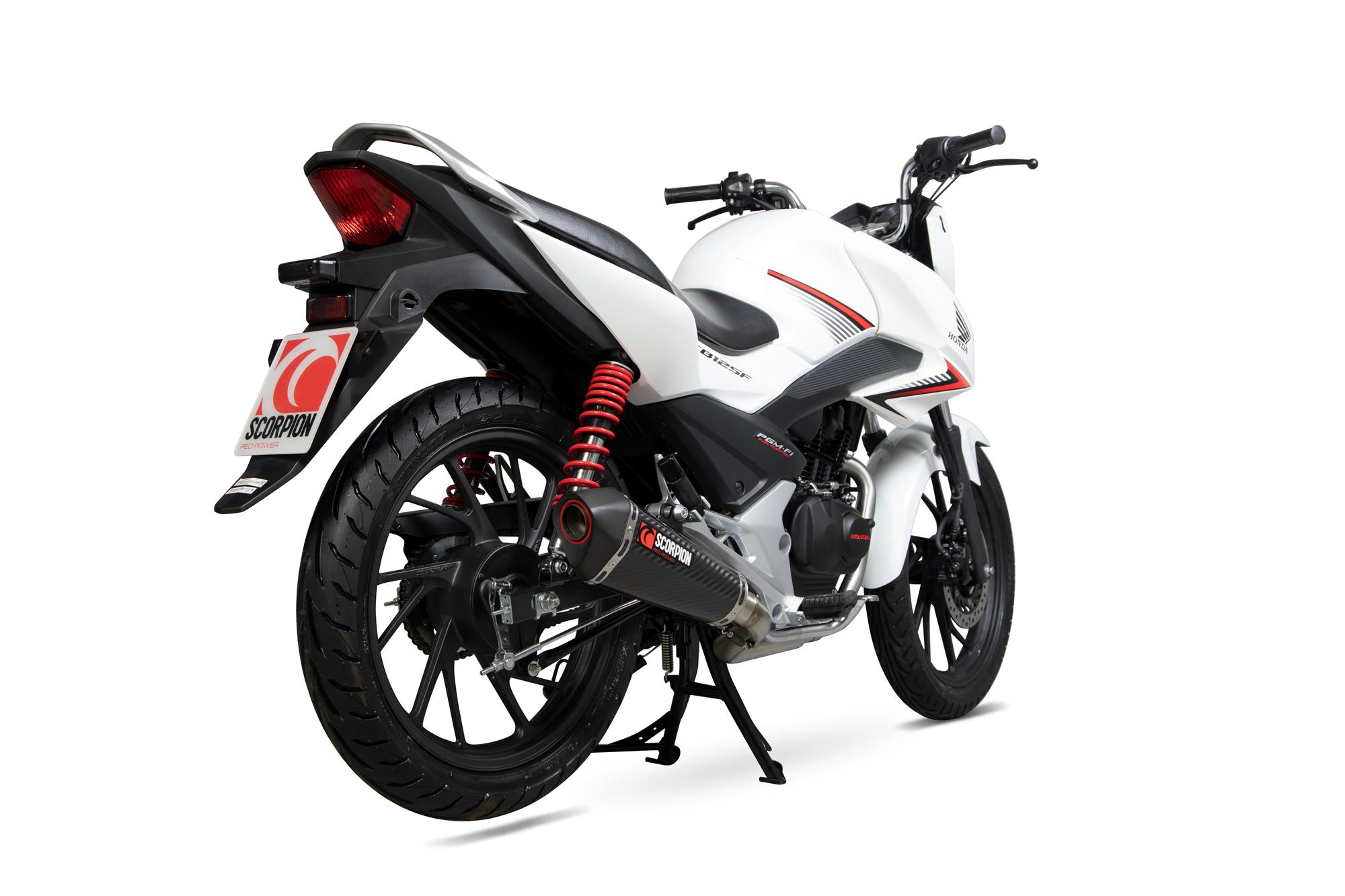 Scorpion Exhausts Light Rha182sysceo - Scorpion Serket Taper Carbon Fibre Exhaust - Honda Cb 125 F Full System - 2018 - 2019