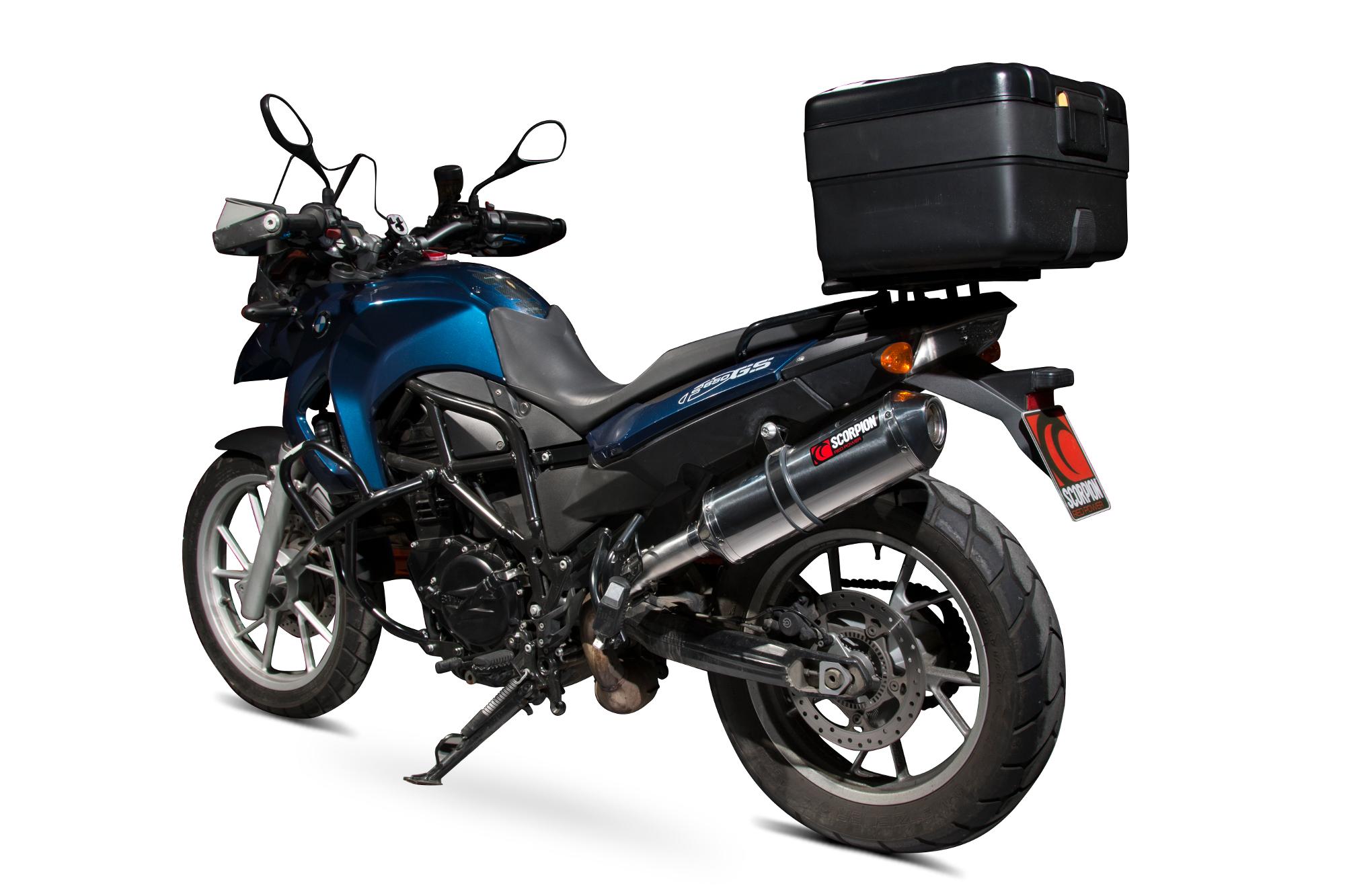 Scorpion Exhausts Red Ebm76seo - Scorpion Factory Stainless Oval Exhaust - Bmw F650 Gs 2008 - 2012