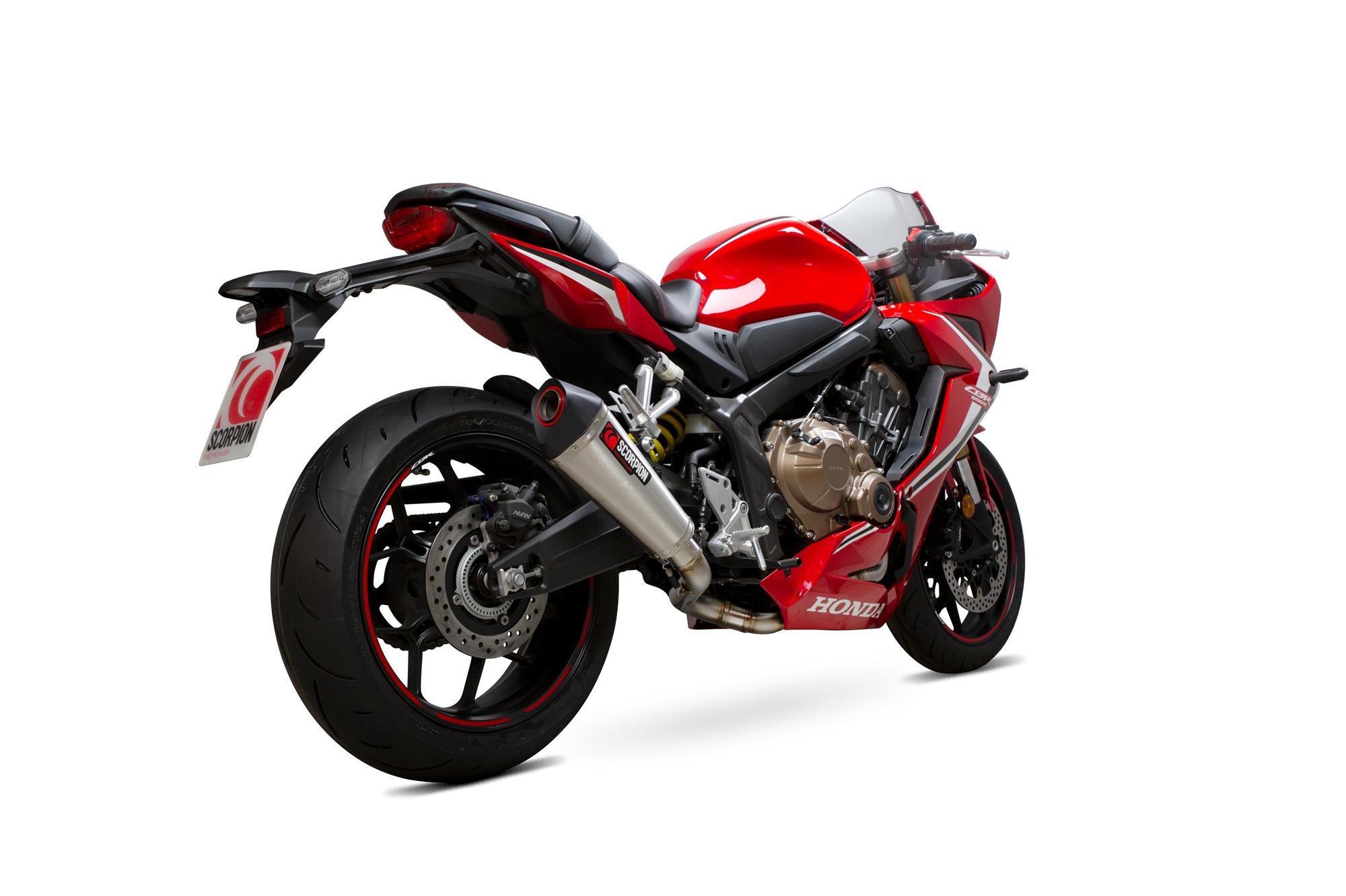 Scorpion Exhausts Black/Red Rha190sysseo - Scorpion Serket Taper Stainless Steel Exhaust - Honda Cbr650r 2019 - 2020