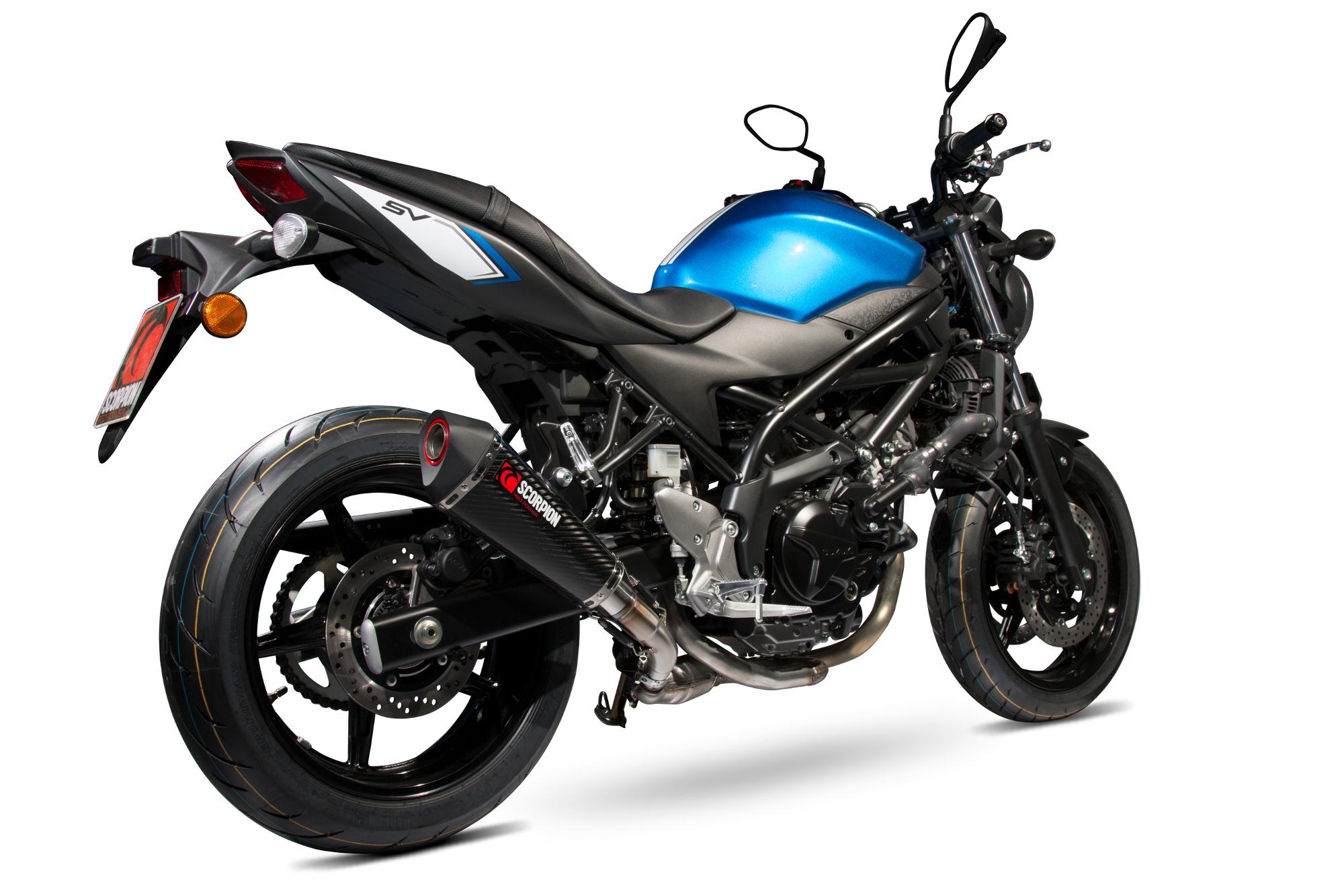 Scorpion Exhausts Red Rsi119ceo - Scorpion Serket Taper Carbon Oval Exhaust - Suzuki Sv 650 2016 - 2018