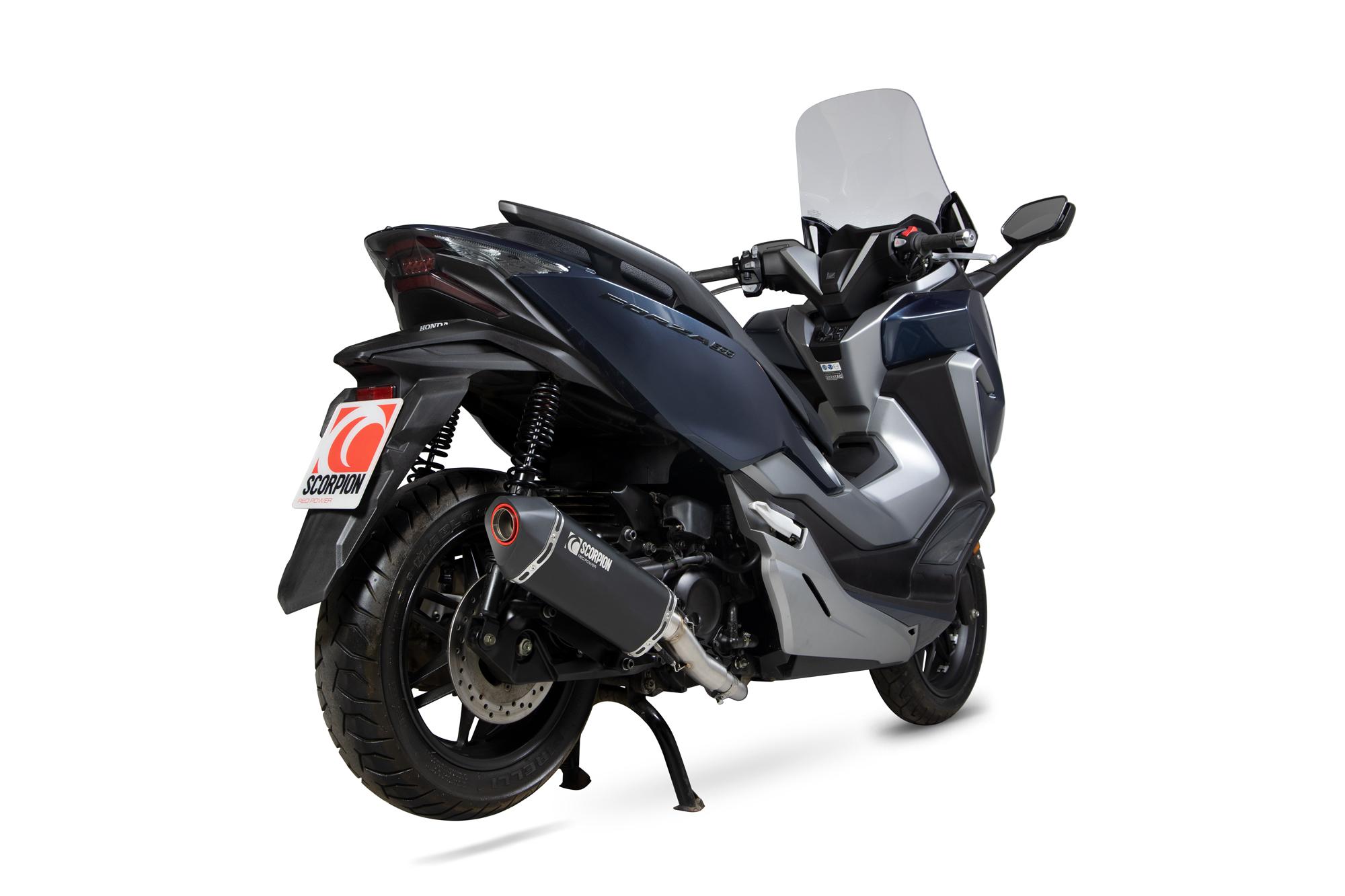 Scorpion Exhausts Black Rha188sysbcer - Scorpion Serket Parallel Full System Ceramic Exhaust - Honda Forza 300 2018 - 2019