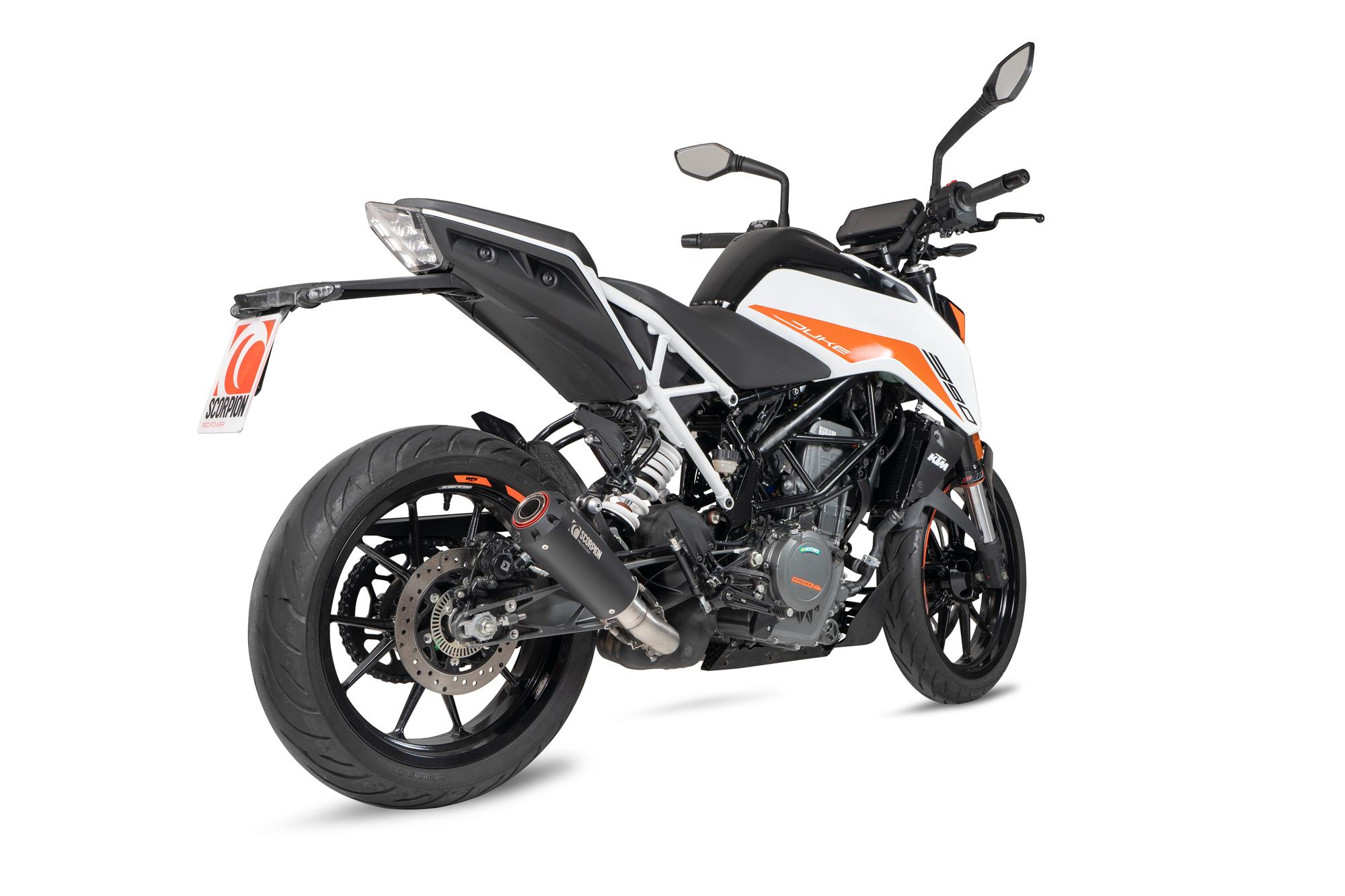 Scorpion Exhausts Red/Black Pkt92bcer - Scorpion Power Ceramic Slip-On Exhaust - Ktm 390 Duke 2021 - 2022