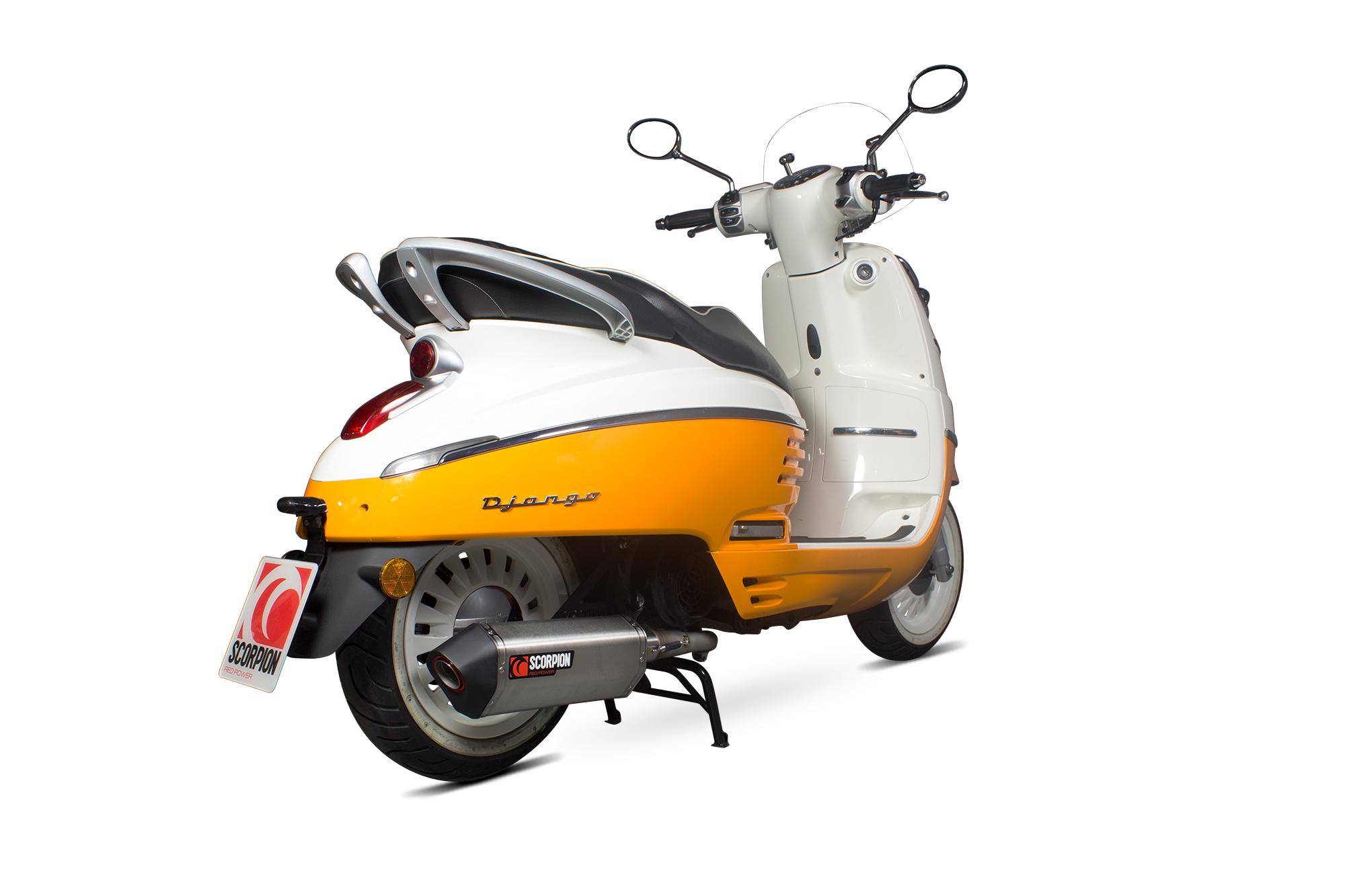 Scorpion Exhausts Black Rpg105seo - Scorpion Serket Parallel Full System Stainless Steel Exhaust - Peugeot Django 125 Euro 4 2017 - 2018