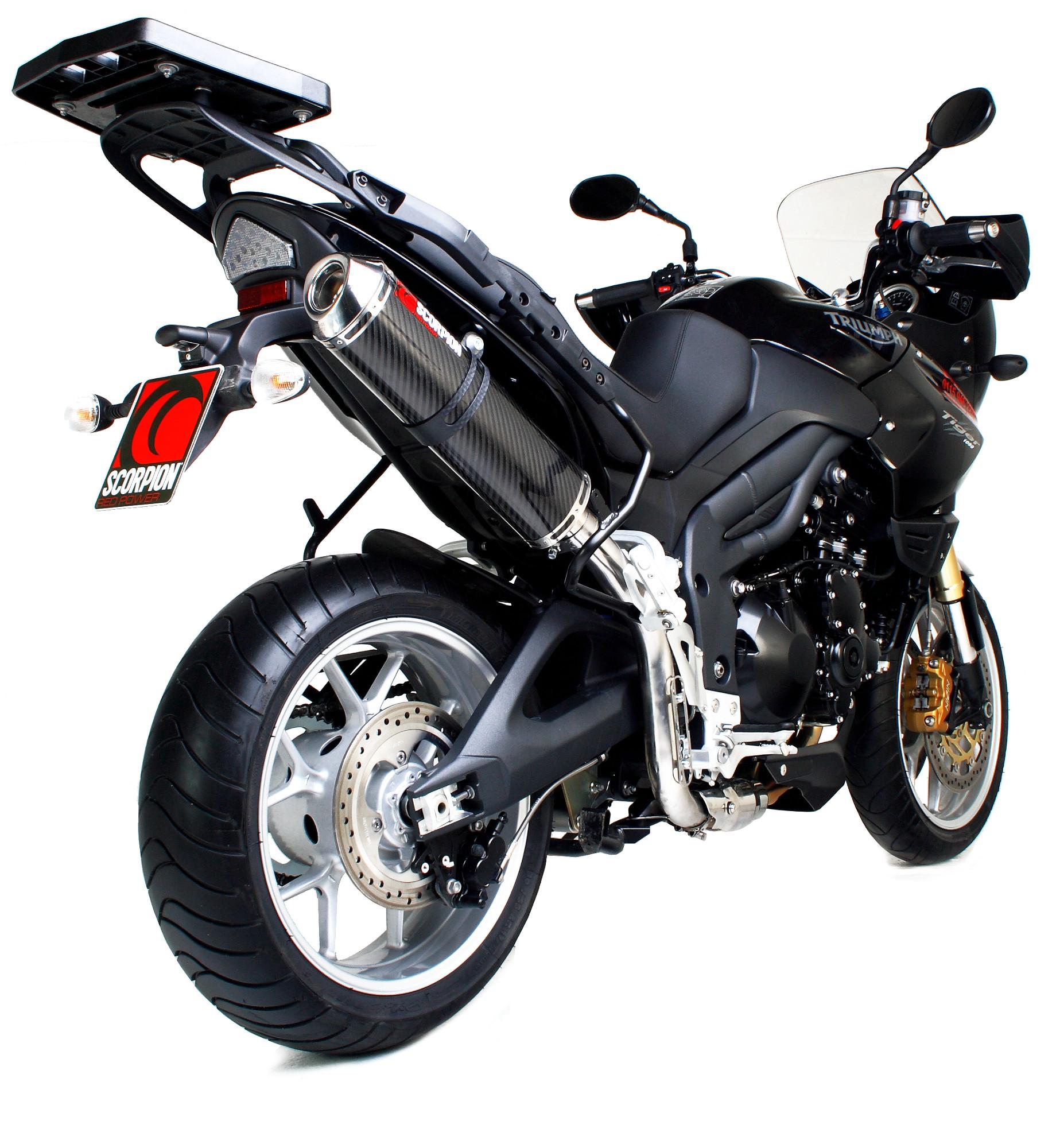 ETR63CEO - Scorpion Factory Carbon Oval Exhaust - Triumph Tiger 1050 2007 - 2009