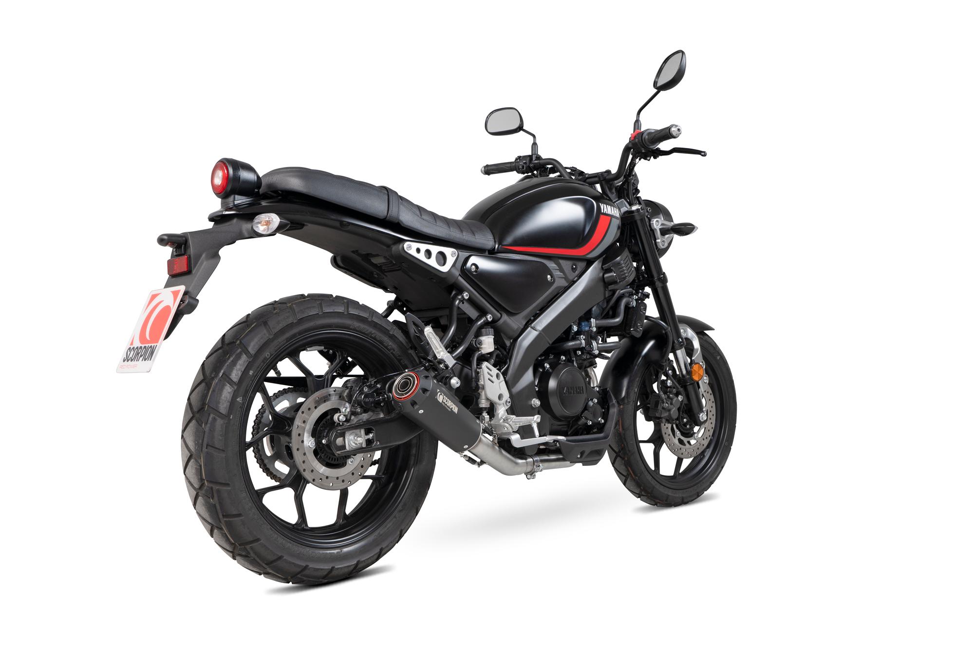 PYA117SYSBCER - Scorpion Red Power Full System Black Ceramic Exhaust - Yamaha XSR 125 2021