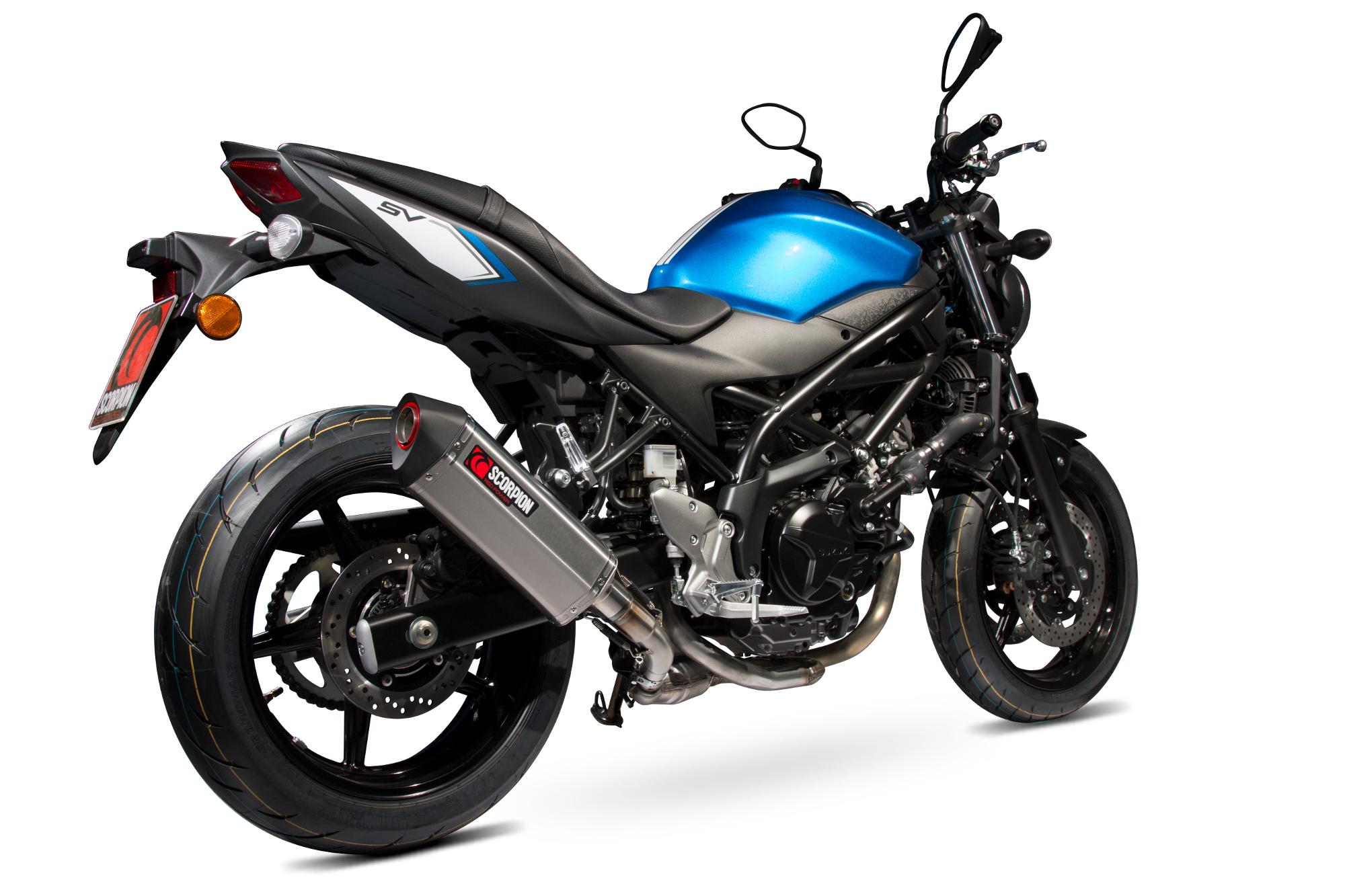 Scorpion Exhausts Red Rsi120seo - Scorpion Serket Parallel Stainless Oval Exhaust - Suzuki Sv 650 2016 - 2018